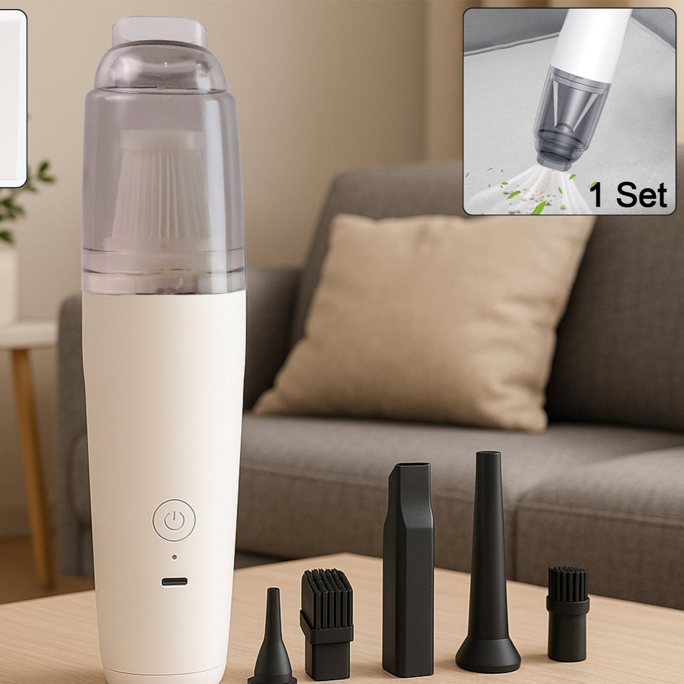 Multipurpose Cordless Rechargeable Mini Handheld Vacuum Cleaner Set - Happy Price - Image 1
