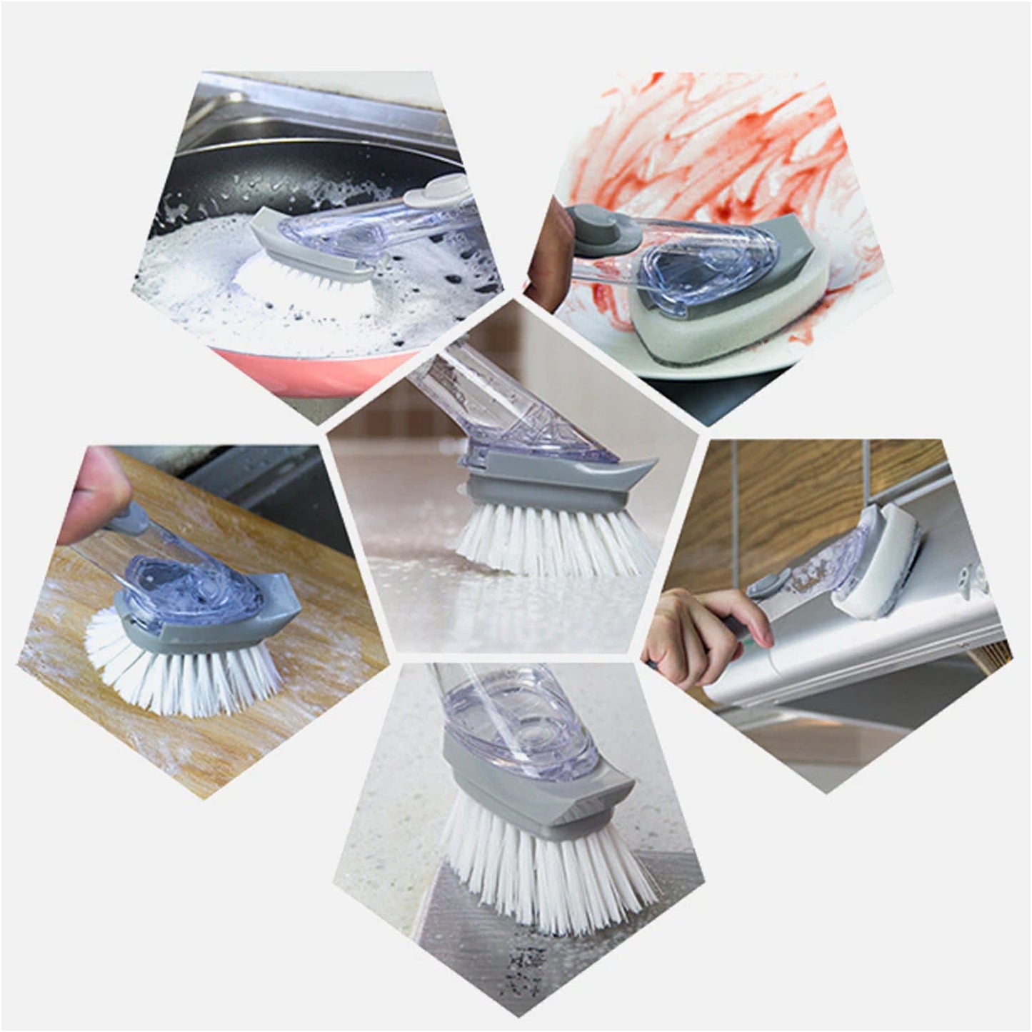 2-in-1 Long Handle Dishwashing Brush with Soap Dispenser - Happy Price - Image 7