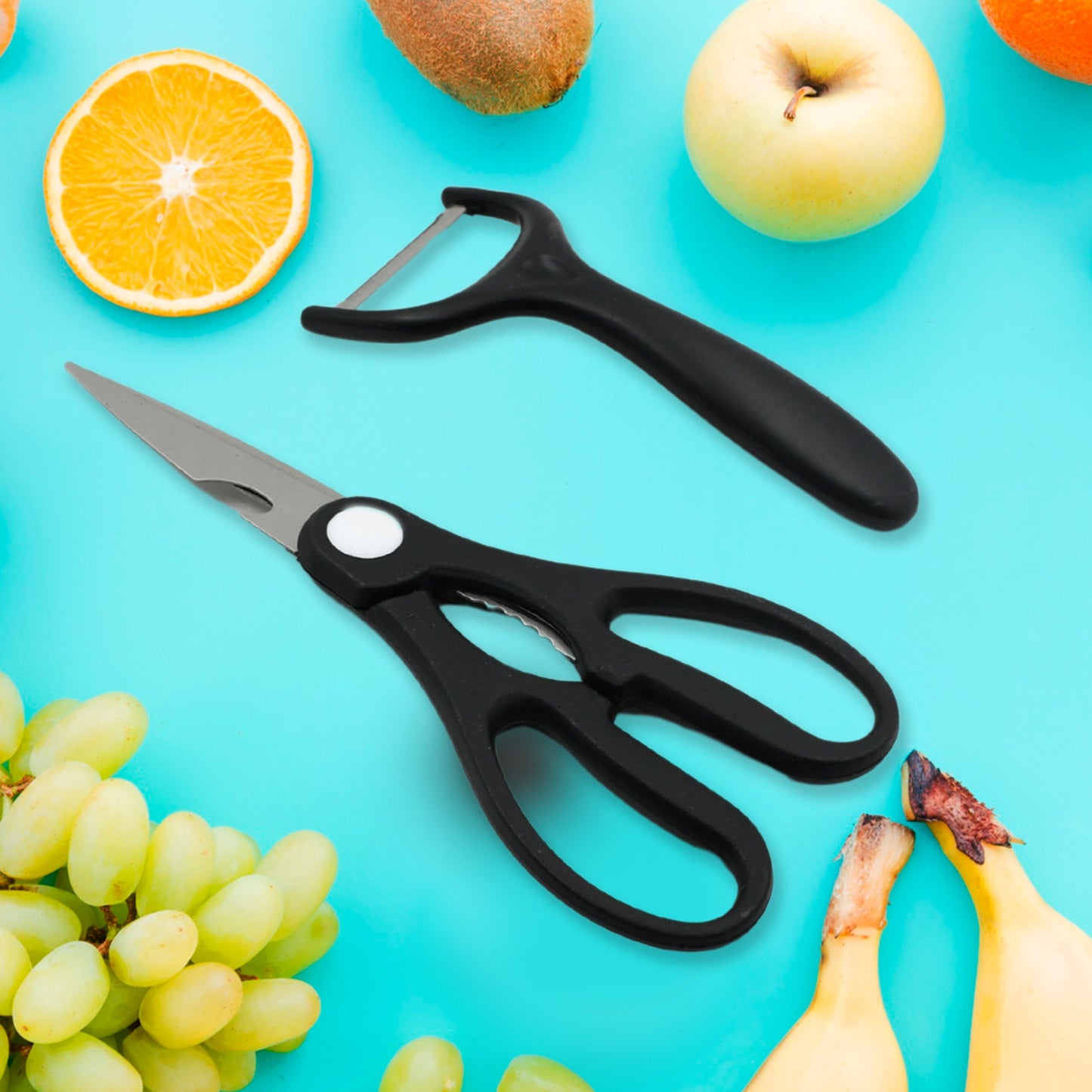 6 Pieces Professional Kitchen Knife Set Meat Knife Chefs Knife With Non-slip Handle For Home Kitchen And Restaurant With Chef Peeler And Scissor (Stainless Steel  6 Pcs Set) - Happy Price - Image 3