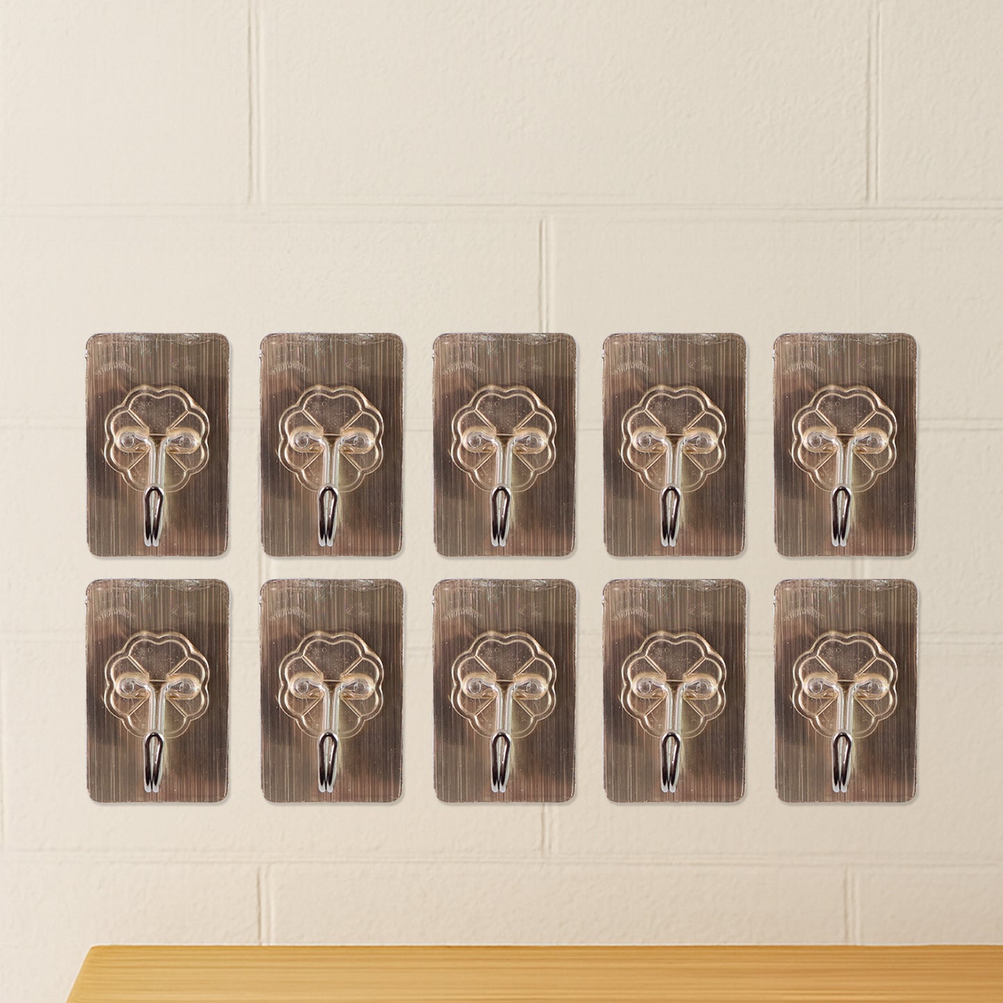 Plastic Adhesive Sticky Waterproof And Oil Proof Wall Hook (5.53.5 Cm  10 Pc) - Happy Price - Image 5