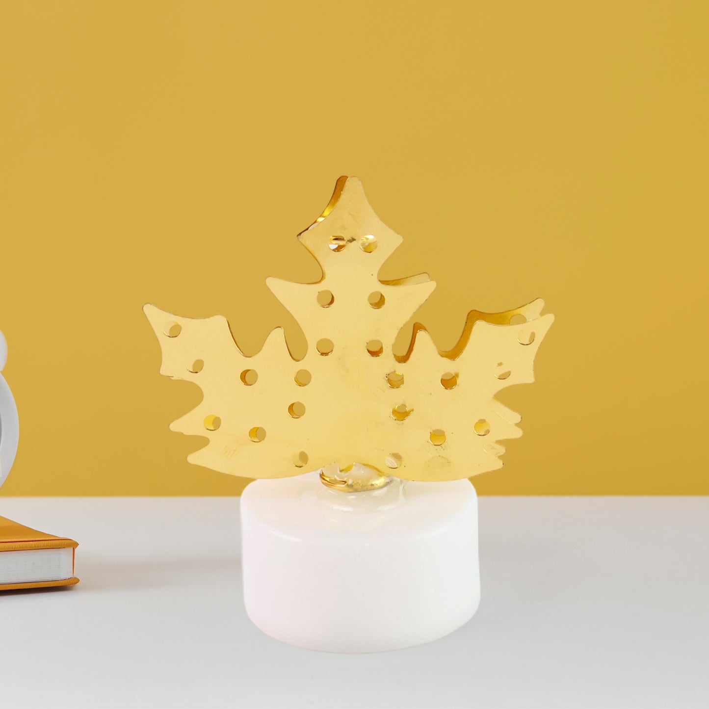Decorative Led Gold Metal Leaf Diya Lamp (1 Pc) - Happy Price - Image 7