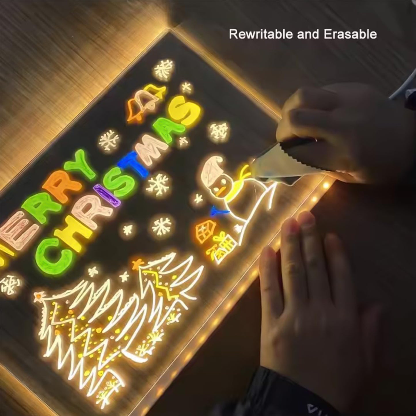 LED Illuminated Writing Board Set with Neon Markers & Stand - Reusable Message Board - Happy Price - Image 7