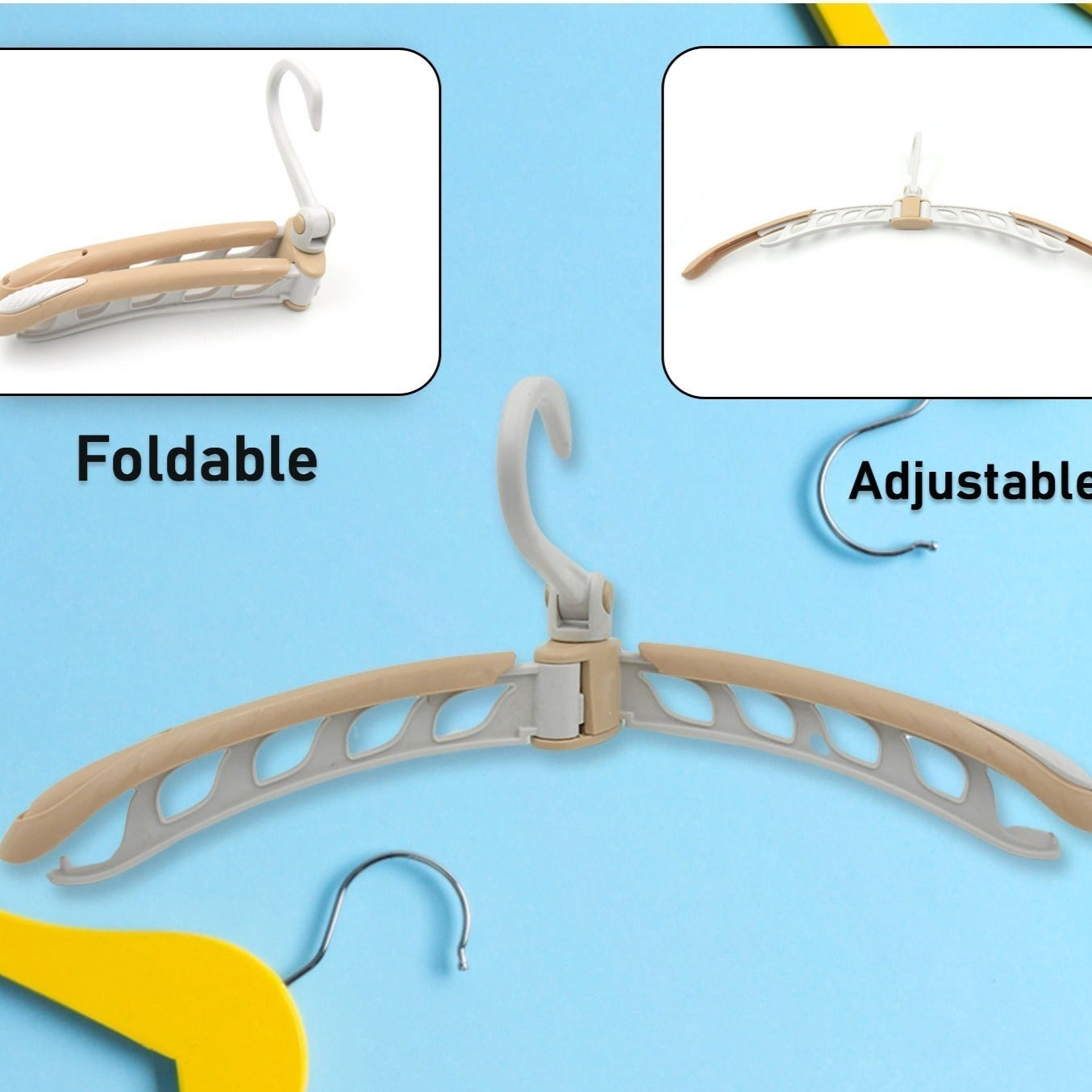 Portable Folding 360 Degree Rotating Clothes Hangers Travel Foldable  Adjustable Accessories Foldable Clothes Hangers Drying Rack For Travel (1 Pc) - Happy Price - Image 1