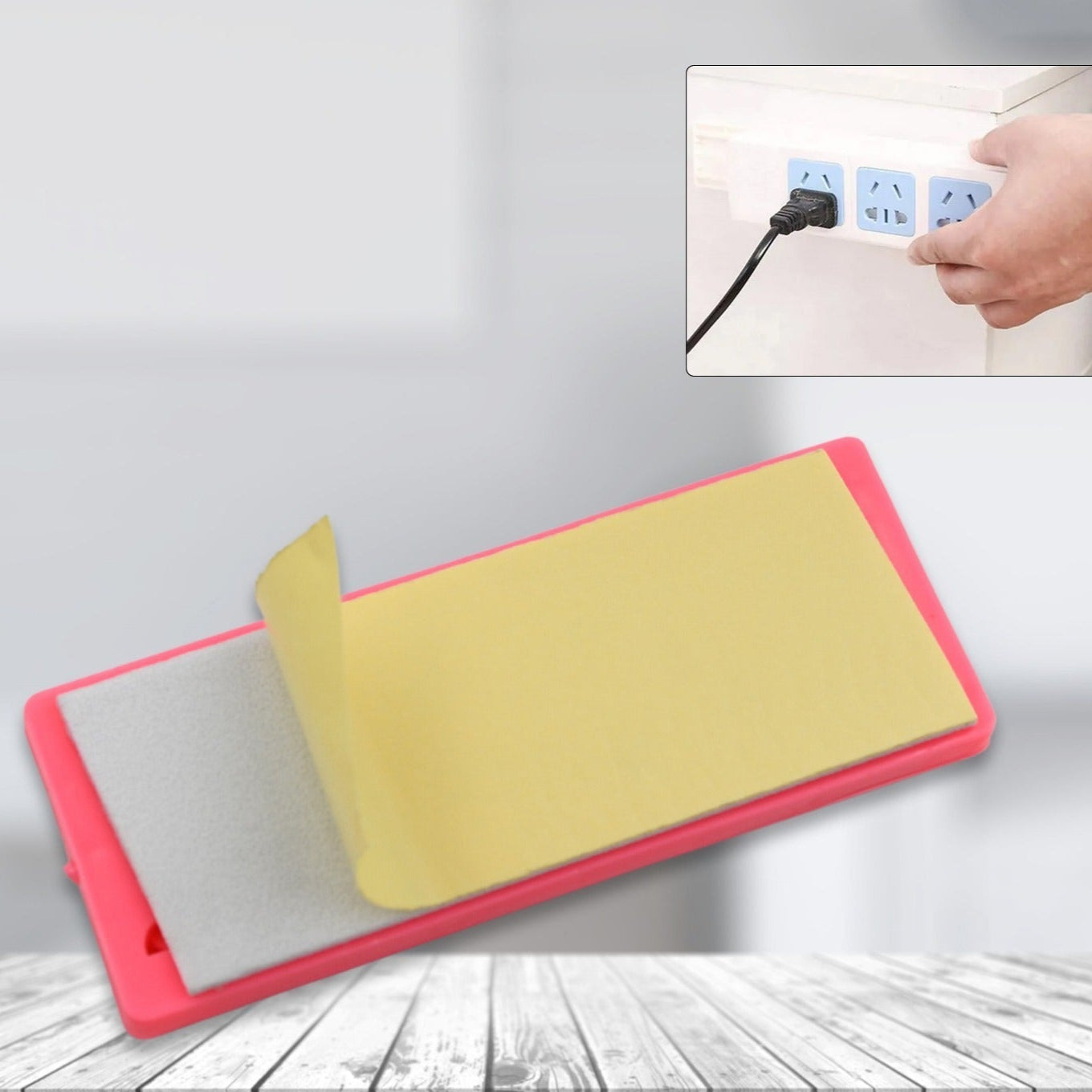 Self Adhesive No Hole Wall Mount Reusable Non Residue Plug Organizer  For Home Office  Multiuse Device - Happy Price - Image 1