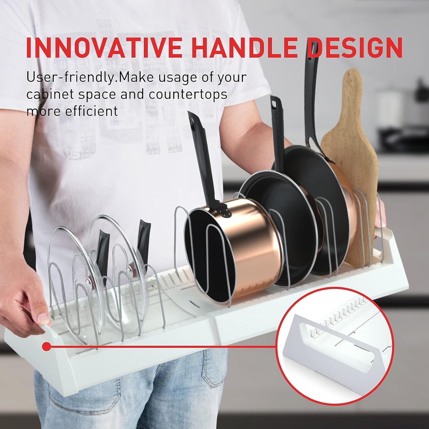 Pots And Pans Organizer Rack For Under Cabinet - Happy Price - Image 3