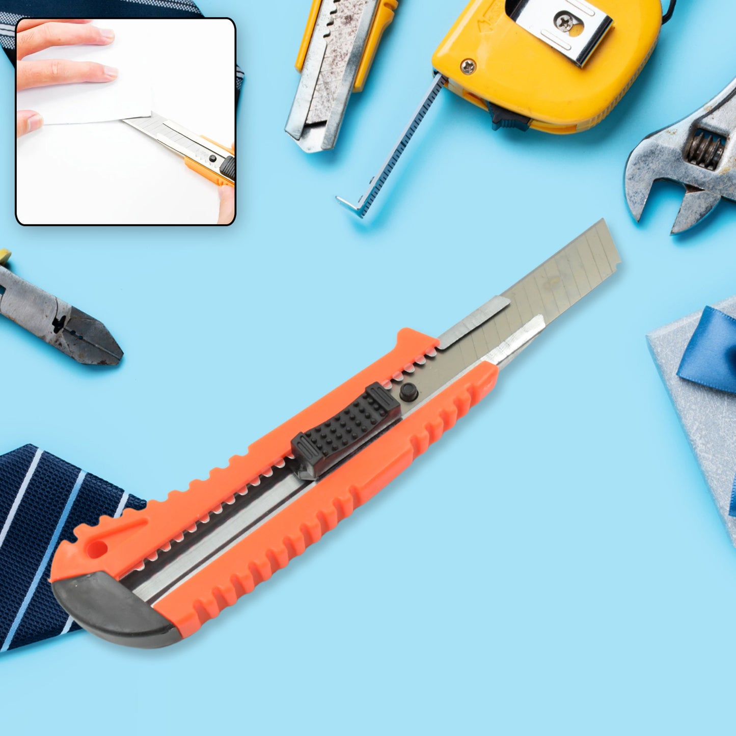 Multi-use Iron Cutter Cutting Blade And Precision Knife Blade Utility Knife - Heavy Duty Industrial Cutter Knife (18mm) - Happy Price - Image 6