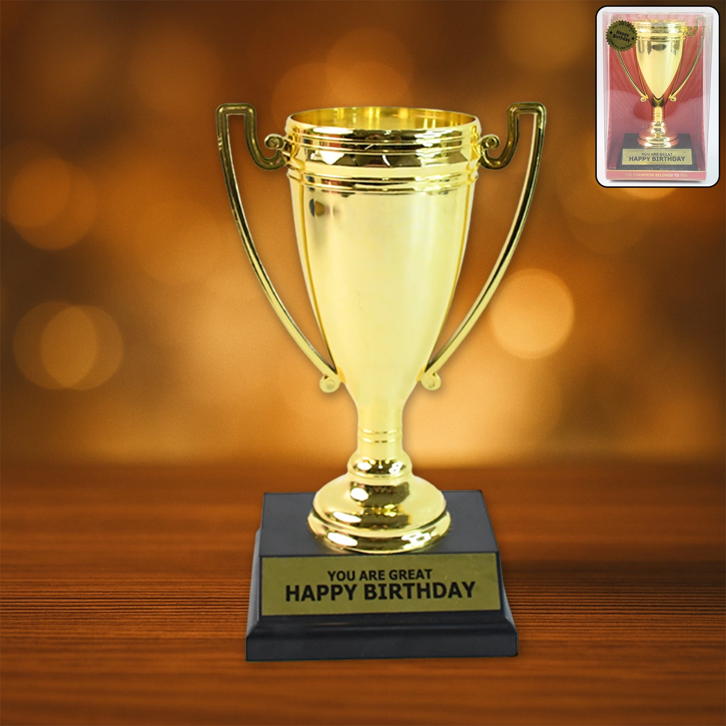 Golden Birthday Trophy  You Are Great Happy Birthday Plastic Award With Base - Happy Price - Image 3
