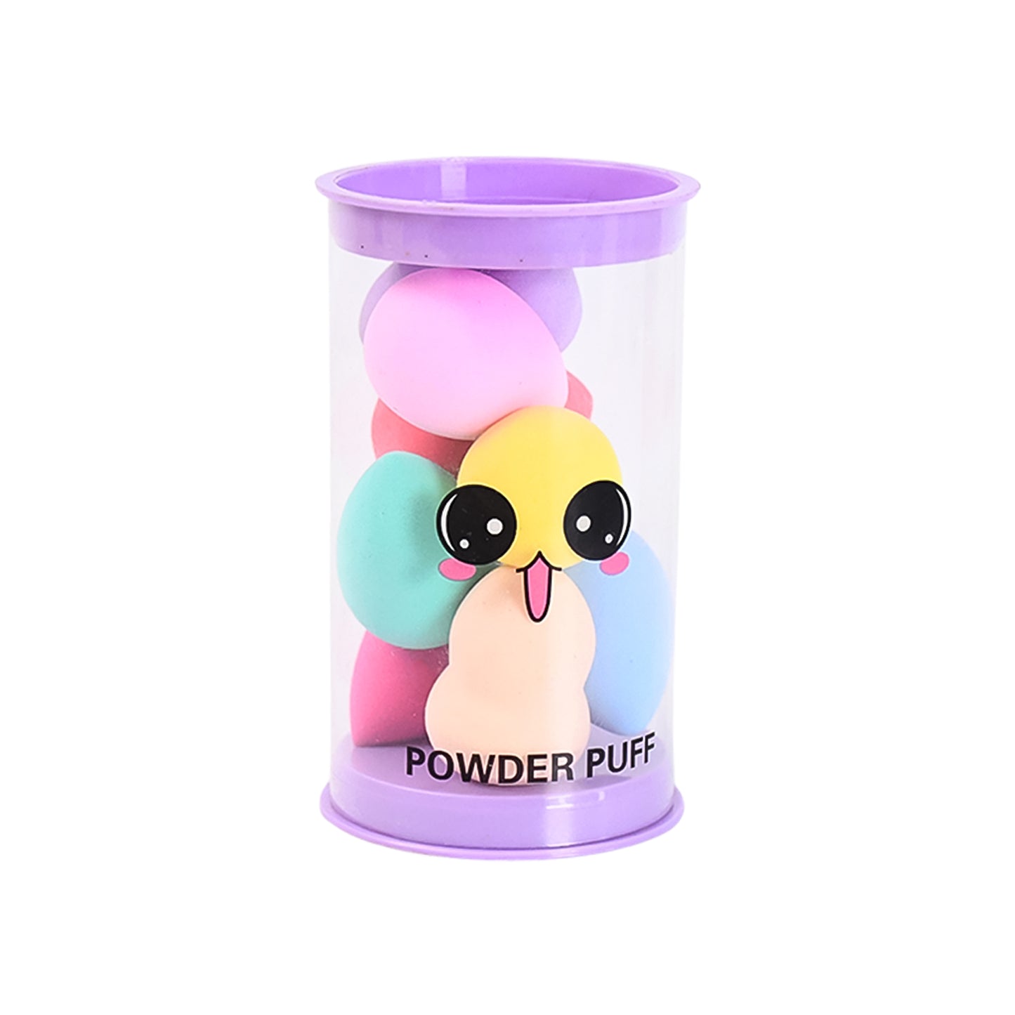 8 Pcs Makeup Powder Puff Set with Case - Assorted Colors