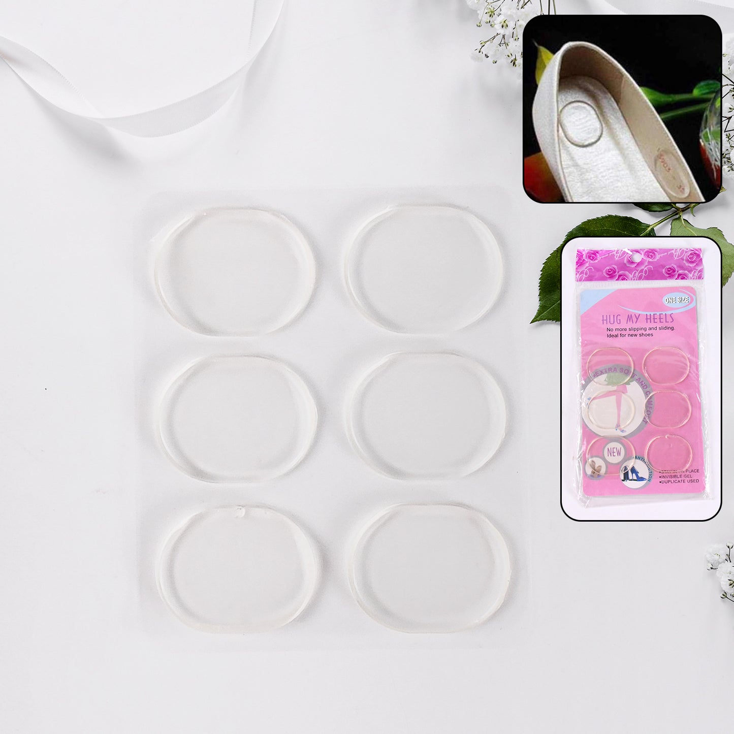 Silicone Shoe Insoles Pads Mat Silicone Heel Pads (1 Pair) - Happy Price - Image 2