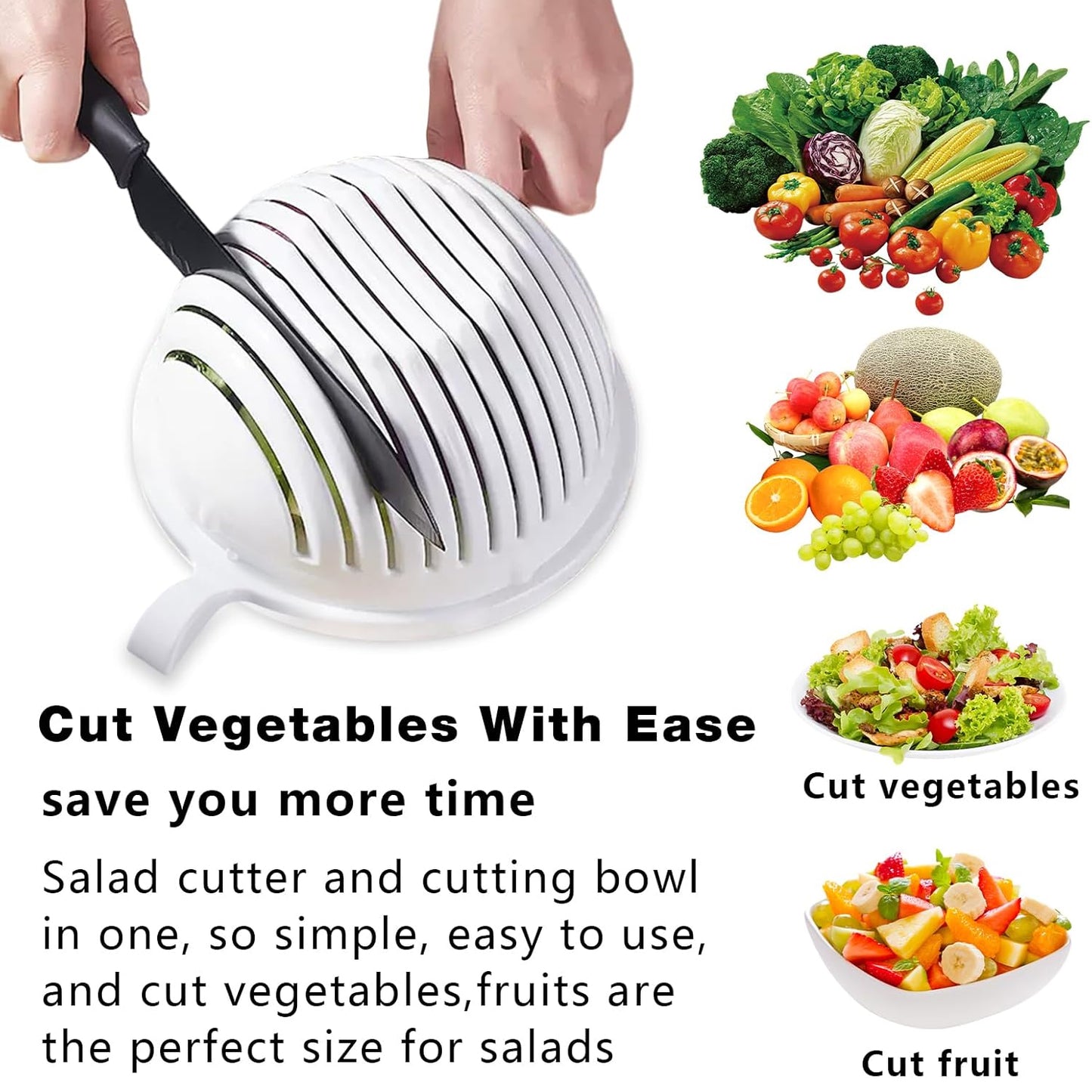 Plastic 60 Seconds Salad Cutter Salad Maker Salad Bow  (1 Pc) - Happy Price - Image 6