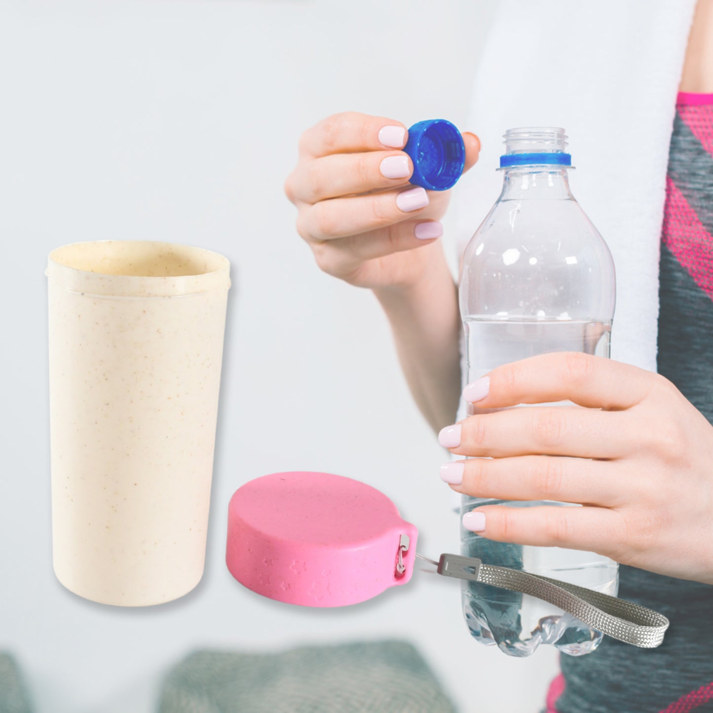 Travel Coffee Cup Portable Water Bottle Wheat Straw Coffee Tea Mug Coffee Mug With Lids For Coffee Tea (300 Ml Approx) - Happy Price - Image 5