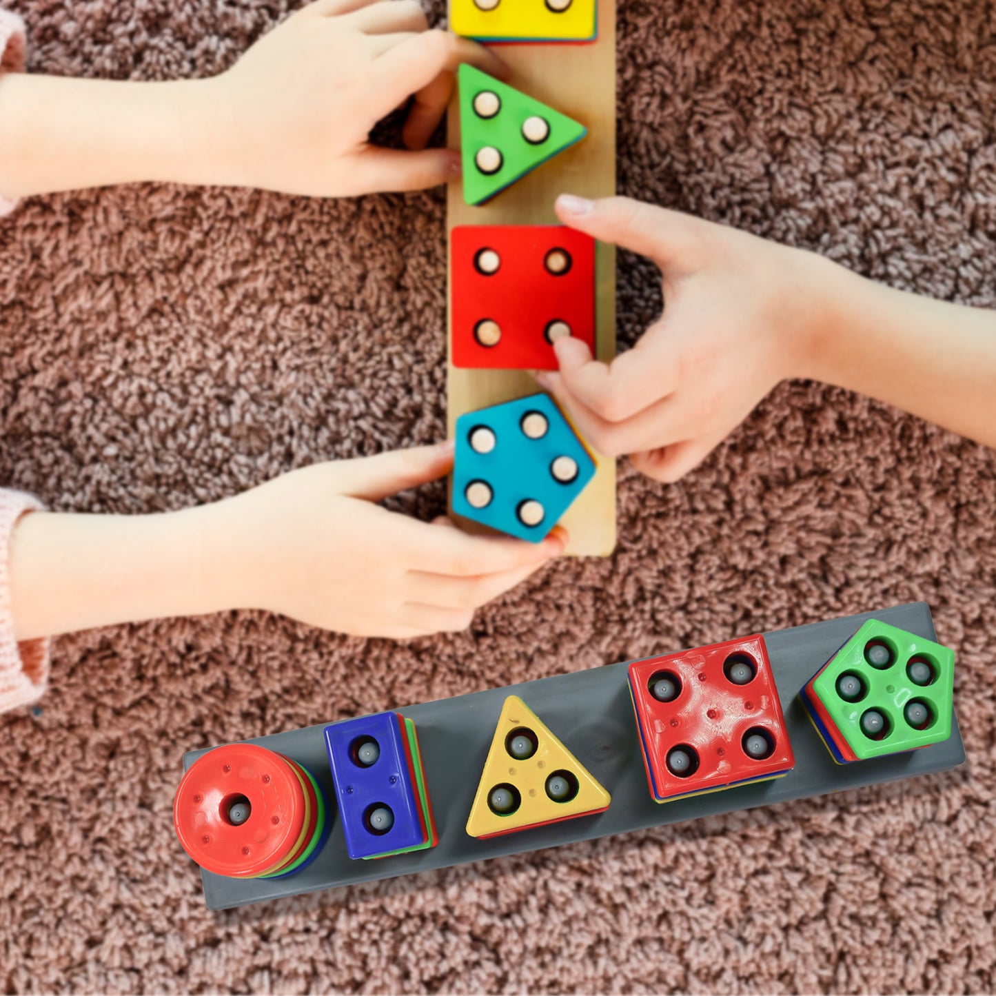Geometric Brick - 5 Angle Matching Column Blocks For Kids - Preschool Educational Learning Toys. - Happy Price - Image 5