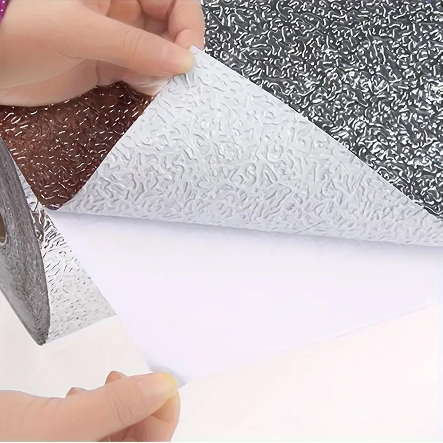 Self-adhesive Kitchen Back Splash Wallpaper Aluminum Foil Wall Paper (60200 Cm) - Happy Price - Image 3