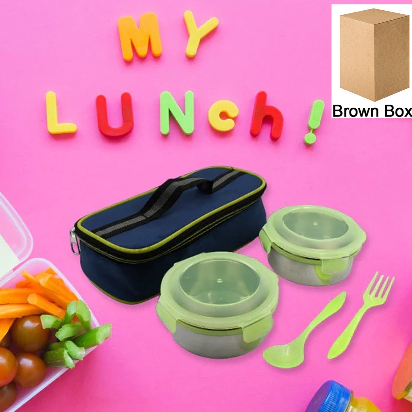 Airtight  Leak Proof Stainless Steel Container Multi Compartment Lunch Box Carry To All Type Lunch In Lunch Box  Premium Quality Lunch Box Ideal For Office  School Kids  Travelling Ideal (3 Different Lunch Box) - Happy Price - Image 1