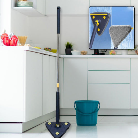 Rotatable Adjustable Triangle Cleaning Mop Triangle Mop With Stainless Steel Long Handle Push-pull Squeezing Cleaning Mop Dry  Wet Mop For Floor Windows (1 Pc) - Happy Price - Image 1