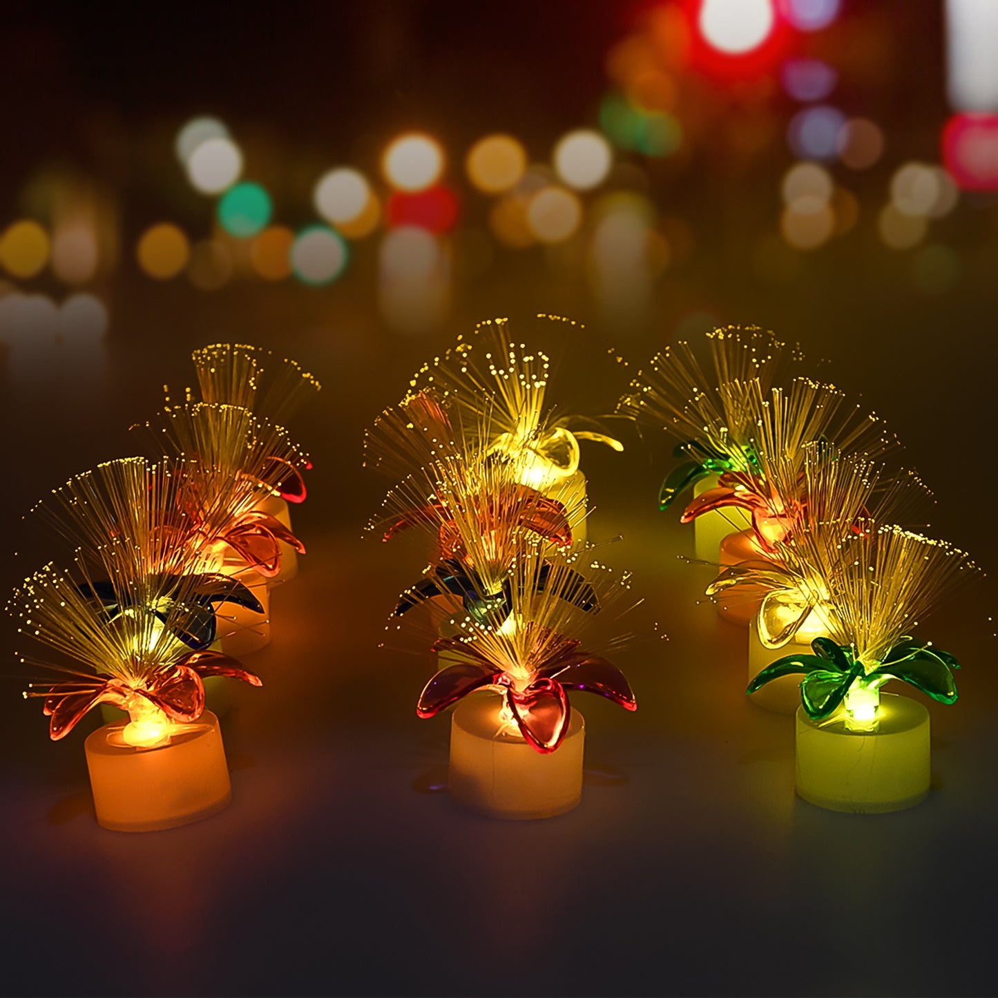 Fiber Optic Light Mini Color Change Led Table Centerpieces  Light Up Candle - Pack Of 12 - Happy Price - Image 2