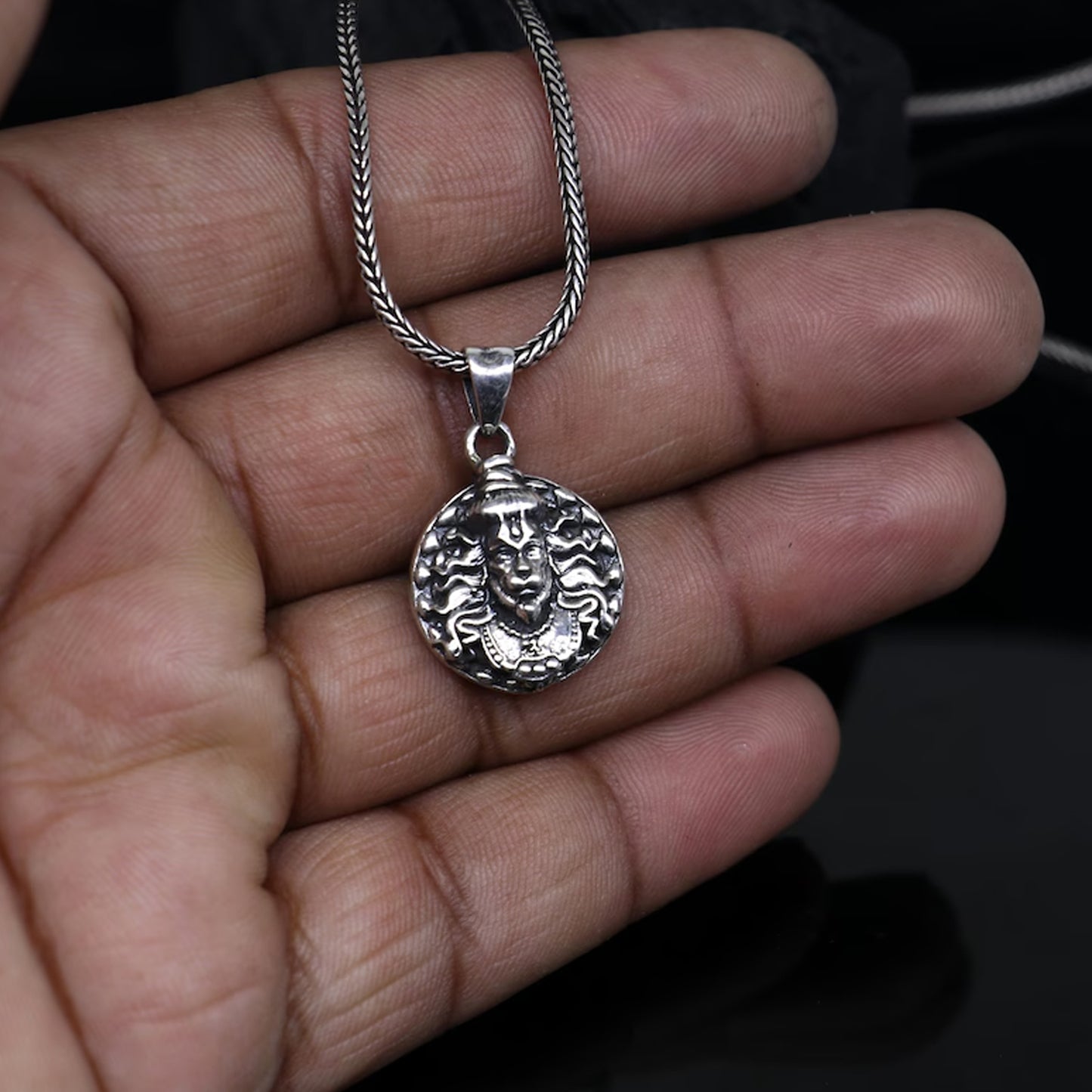 Hanuman Facelocket With Chain Pendant Necklace Chain (1 Pc) - Happy Price - Image 6