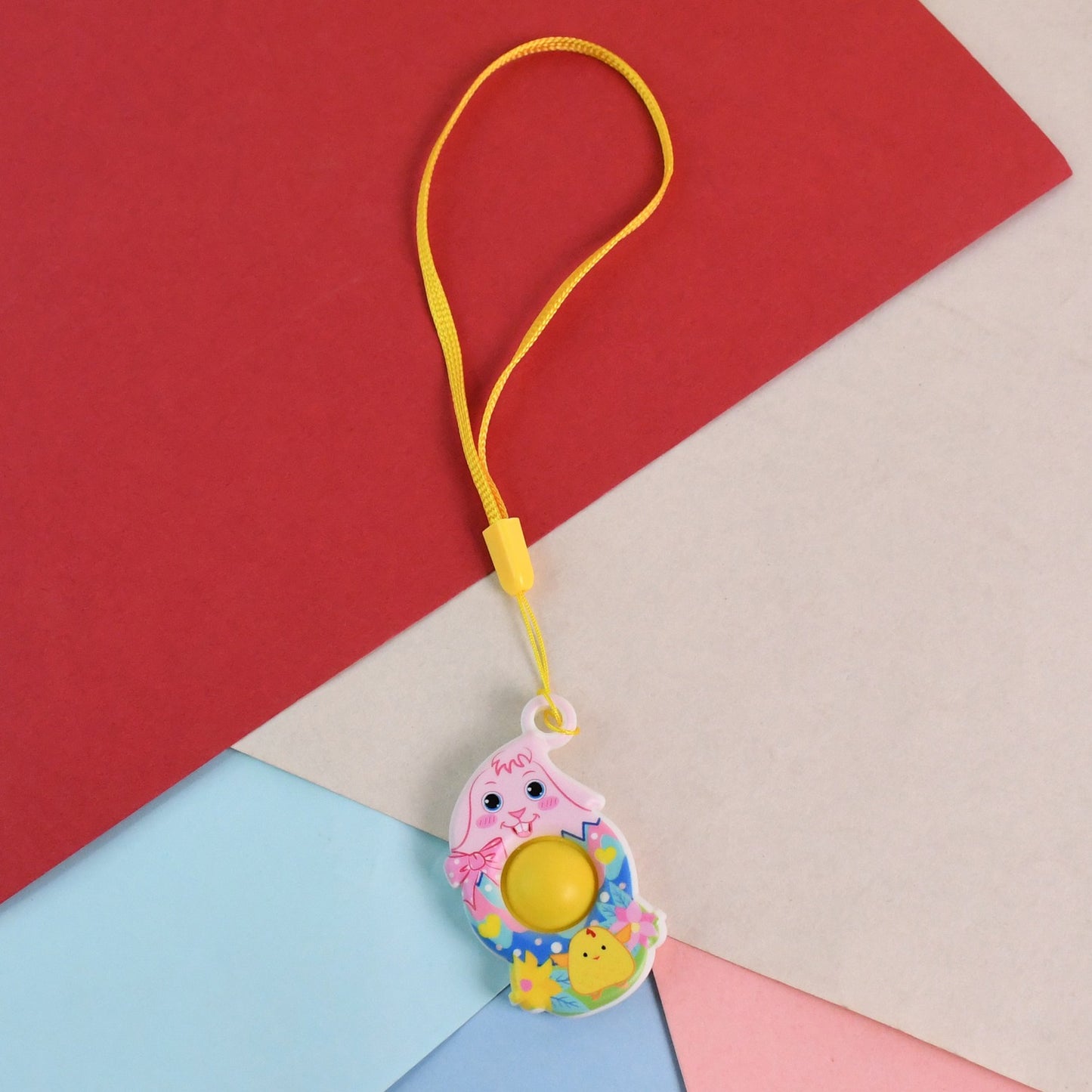 Mini Cartoon Chick-shaped Push Pop Fidget Toy With Hanging Strap (1 Pc) - Happy Price - Image 2