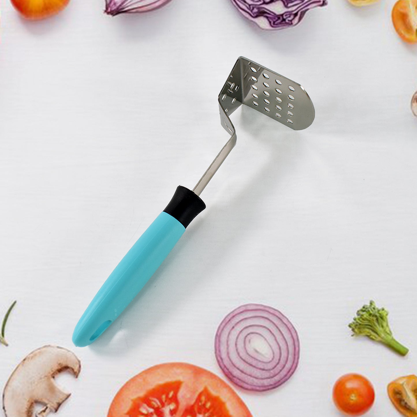 Apex L-handle Stainless Steel Potato Masher Ergonomic Grip (1 Pc) - Happy Price - Image 4