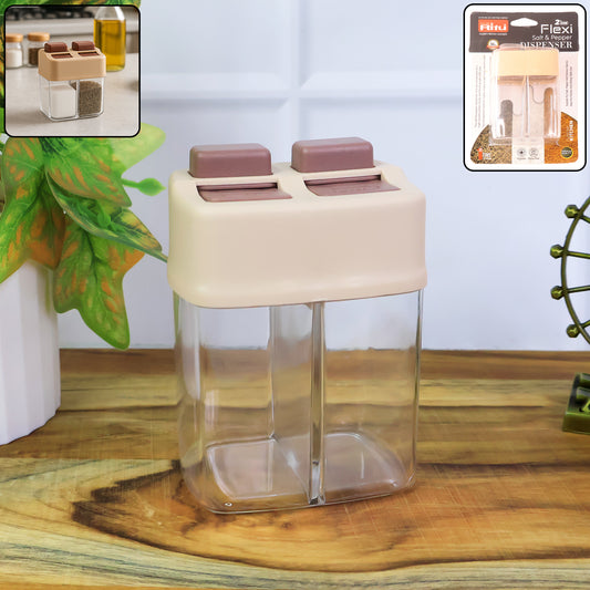2-in-1 Salt and Pepper Dispenser - Dual Chamber Spice Shaker with Easy Pour Lids - Happy Price - Image 1