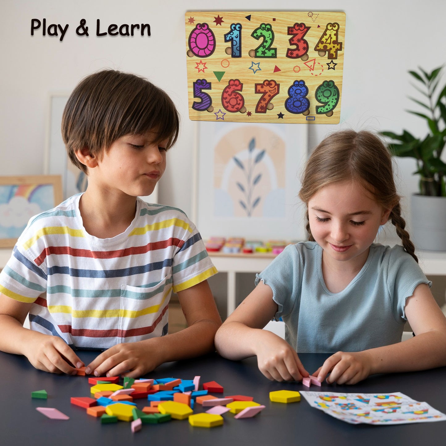Wooden Number Puzzle Learning Educational Board (1 Set  2820 Cm) - Happy Price - Image 3
