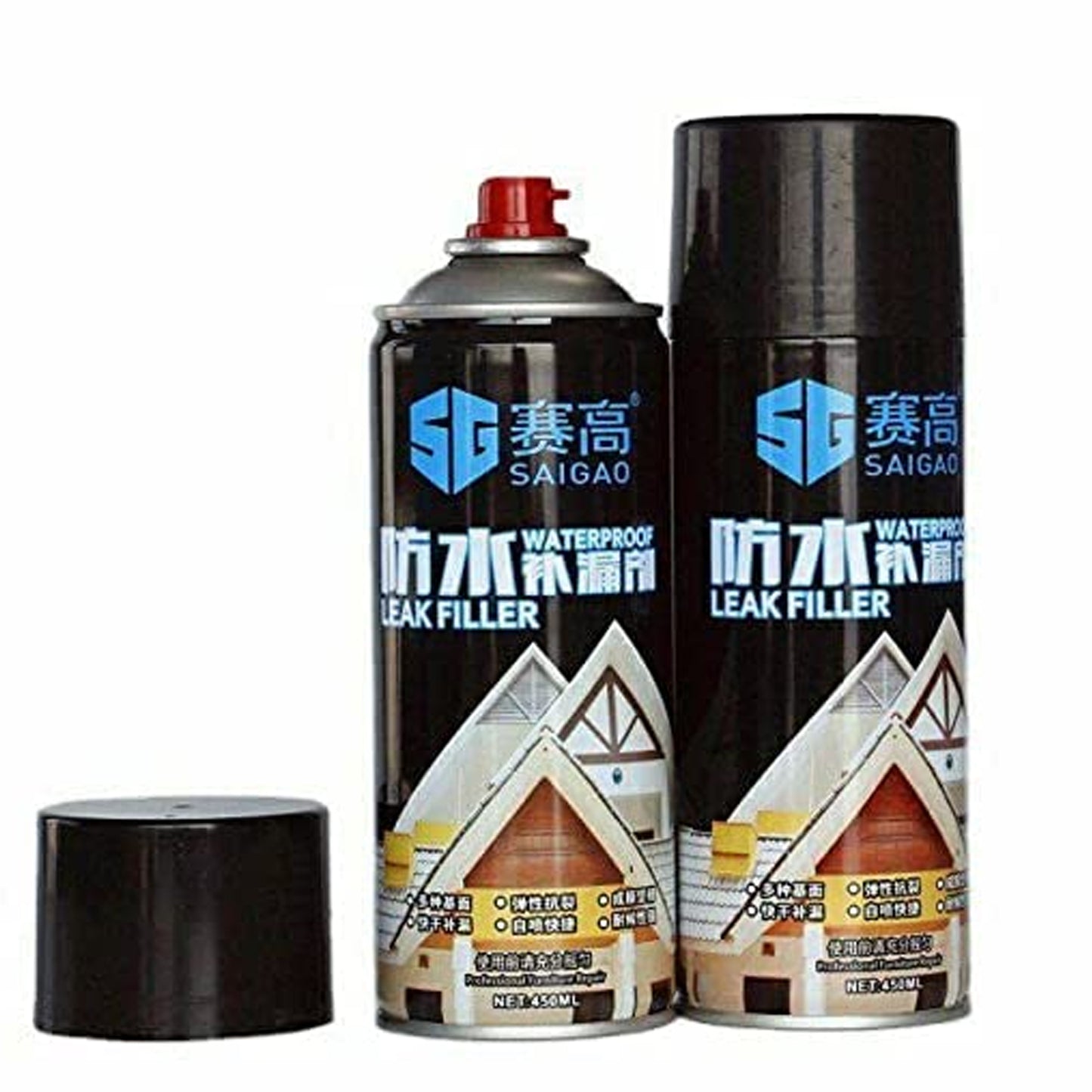 Waterproof Leak Filler Spray Rubber Flexx Repair  Sealant - Point To Seal Cracks Holes Leaks Corrosion More For Indoor Or Outdoor Use Black Paint (450 Ml) - Happy Price - Image 3