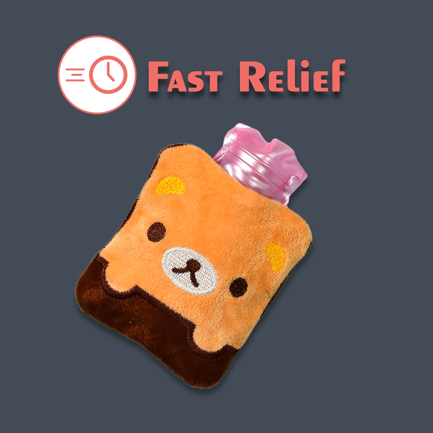 Brown Panda Print Small Hot Water Bag With Cover For Pain Relief Neck Shoulder Pain And Hand Feet Warmer Menstrual Cramps. - Happy Price - Image 5