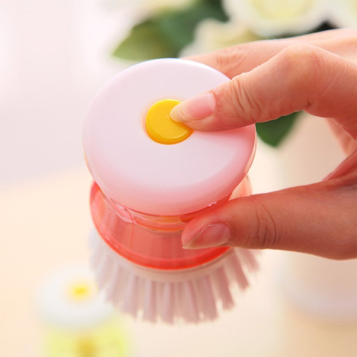 a Cleaning Brush With Liquid Soap Dispenser - Happy Price - Image 5