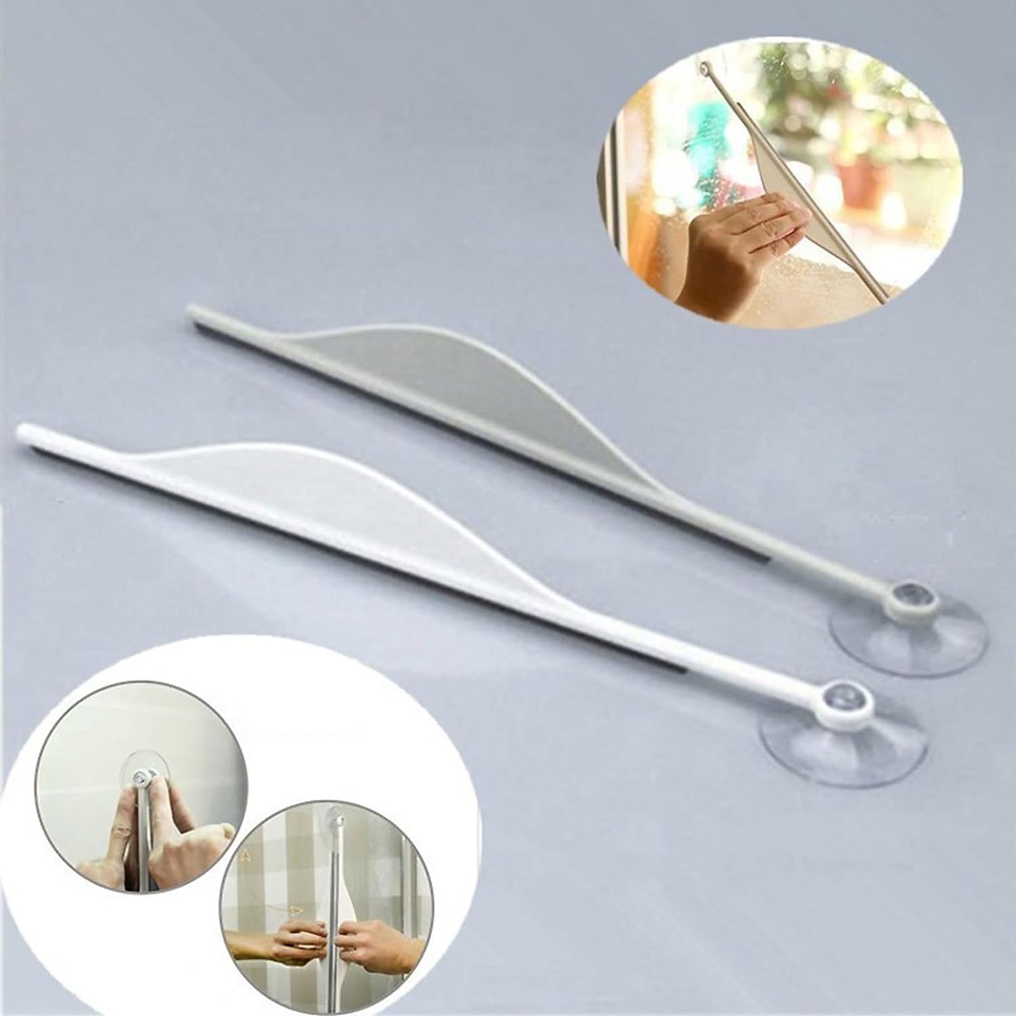 Shower Glass Squeegee Creative Bathroom Flat Mirror Window Glass Wiper Cleaner Bathroom Steam Wiper Cleaner Squeegee - Happy Price - Image 6