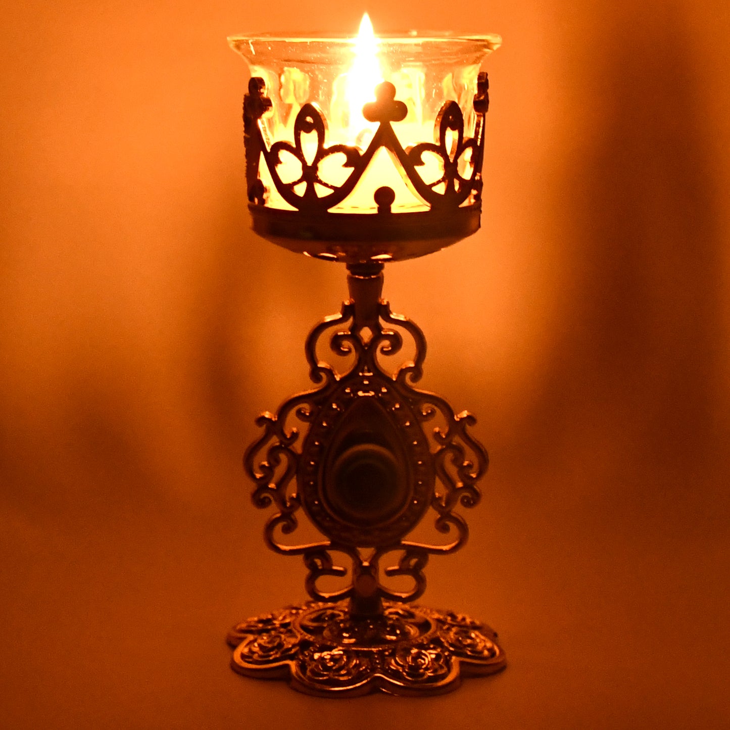 Flower Diwali Candle Holder With Plastic Stand (1 Set) - Happy Price - Image 5