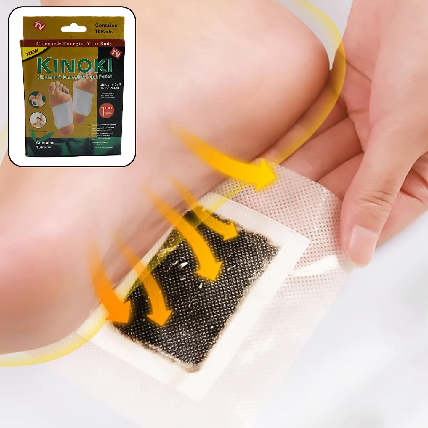 Ginger & Salt Detox Foot Pads - 10 Pcs - Happy Price - Image 2