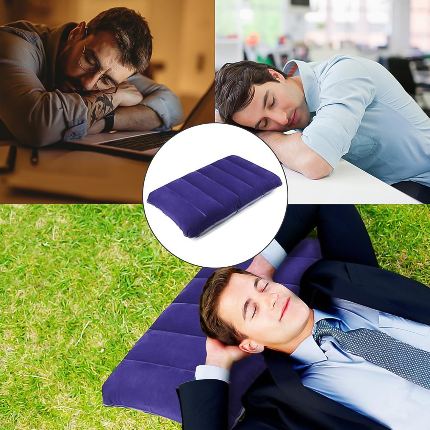 Velvet Air Inflatable Travel Pillow (Blue) - Happy Price - Image 4