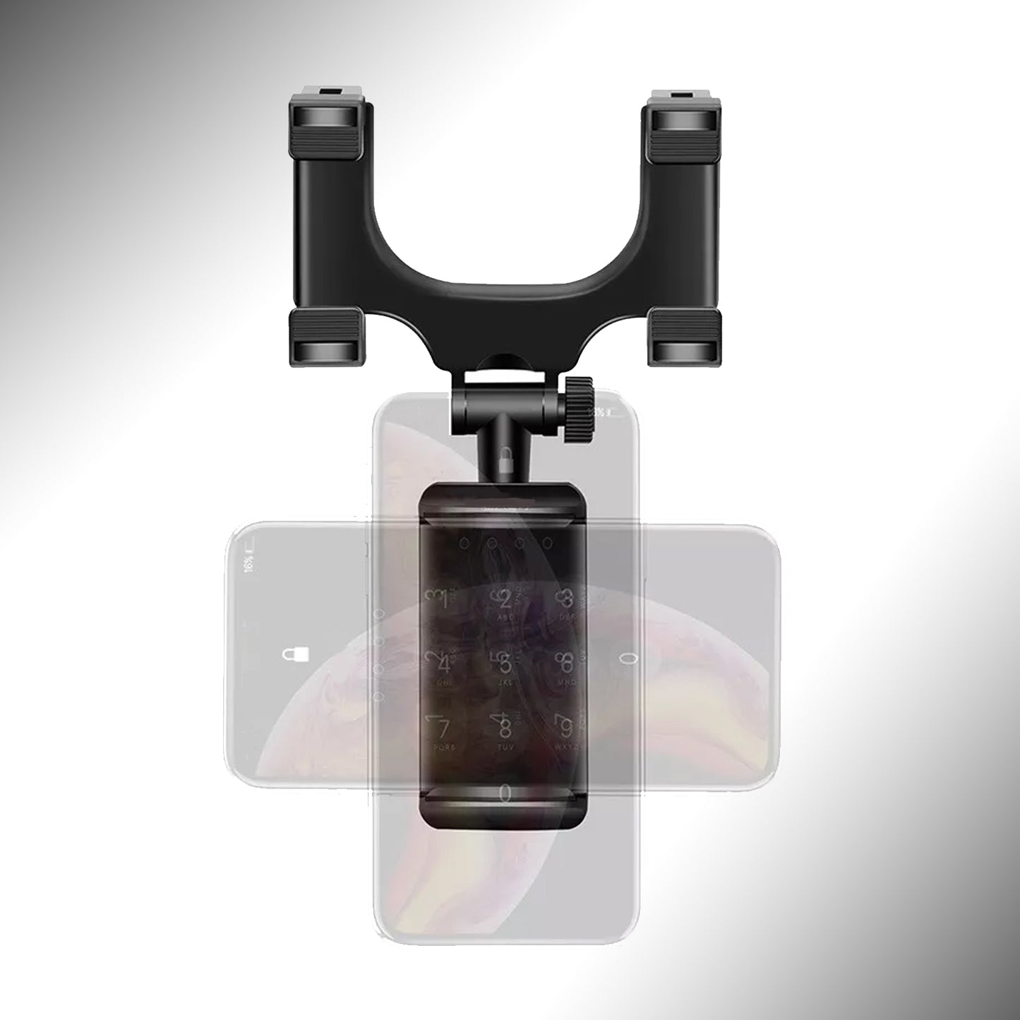 Rear View Mobile Holder Universal Vehicle Rear View Mirror Mobile Phone Mount Stand - Happy Price - Image 6