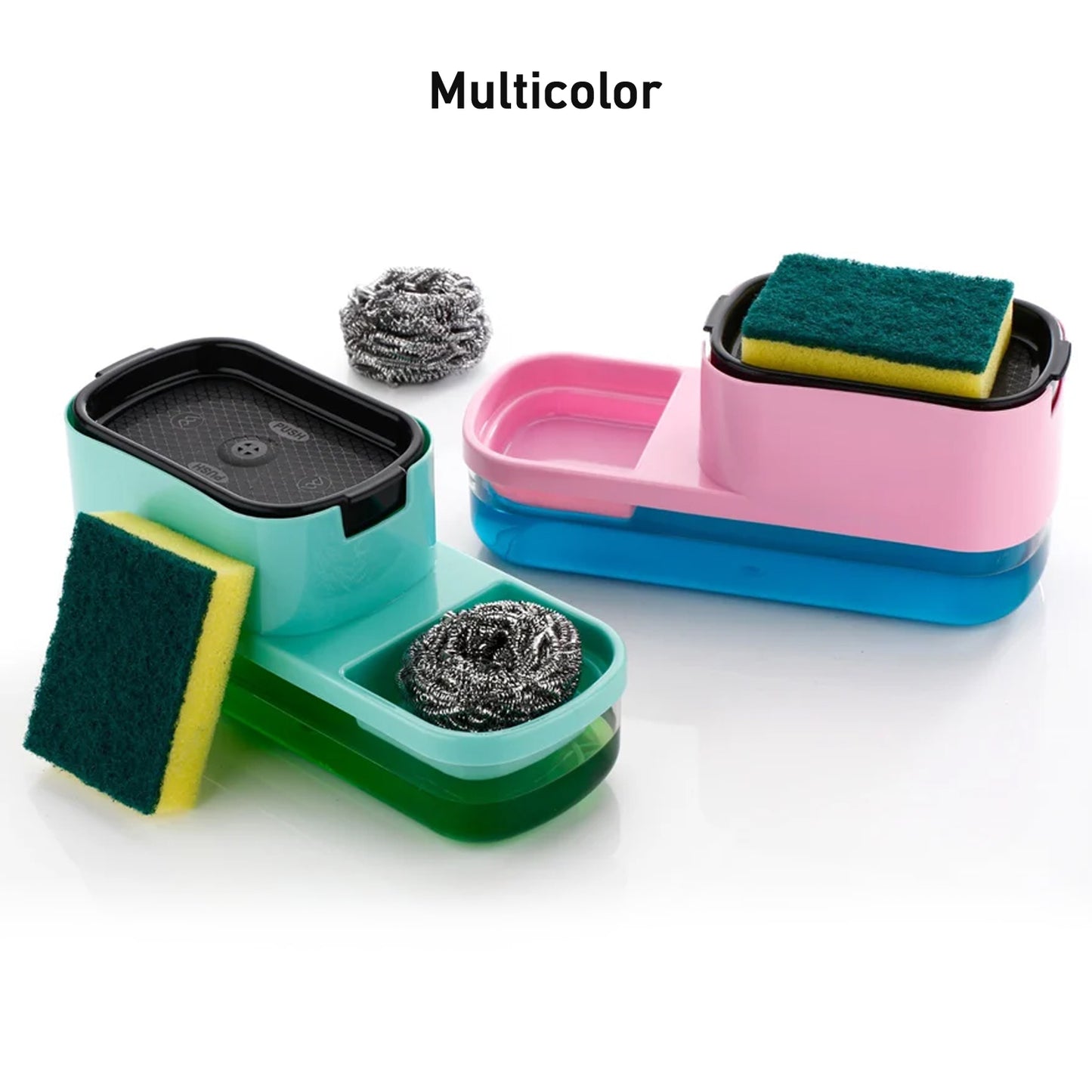 2 In 1 Plastic Dish Soap Liquid Dispenser Sponge Holder (1 Set) - Happy Price - Image 5