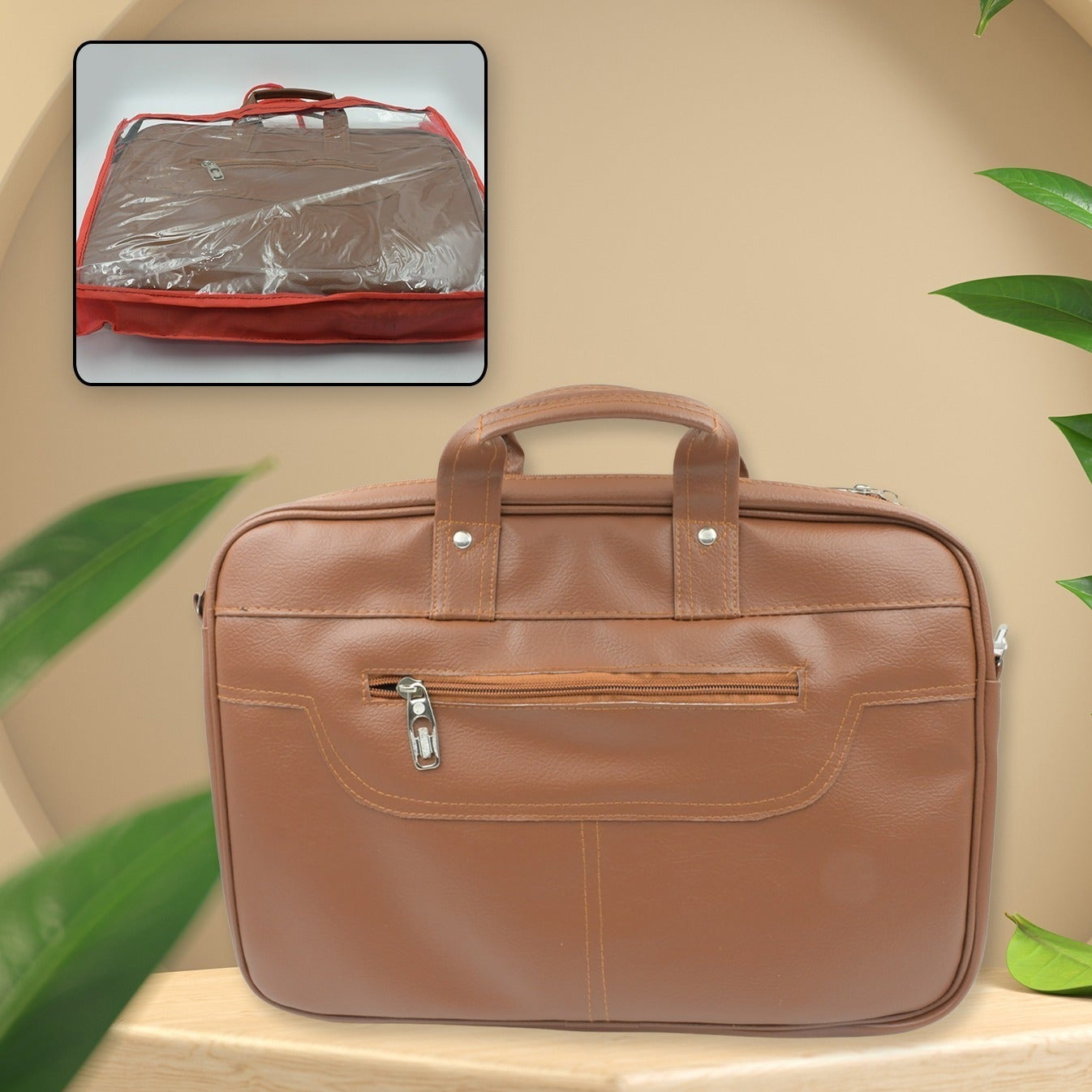 Multipurpose Bag Shoulder Side Bag Office Laptop Faux Leather Executive Formal Laptop  Macbook Messenger  Office  Travel  Business  Shoulder  Hand  Sling Bag For Men Women With Multiple Compartments - Happy Price - Image 1