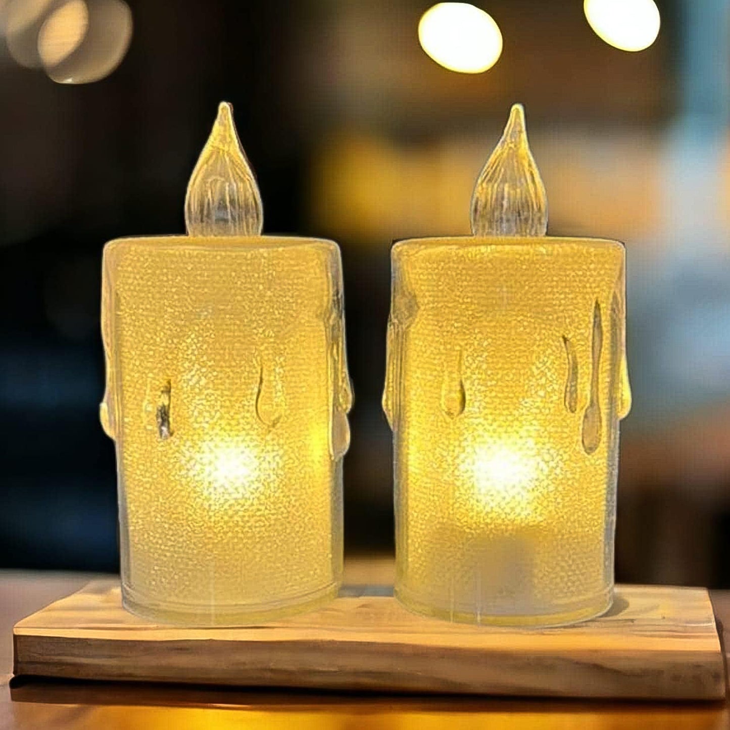 Battery Operated LED Crystal Candle Light for Home Decor