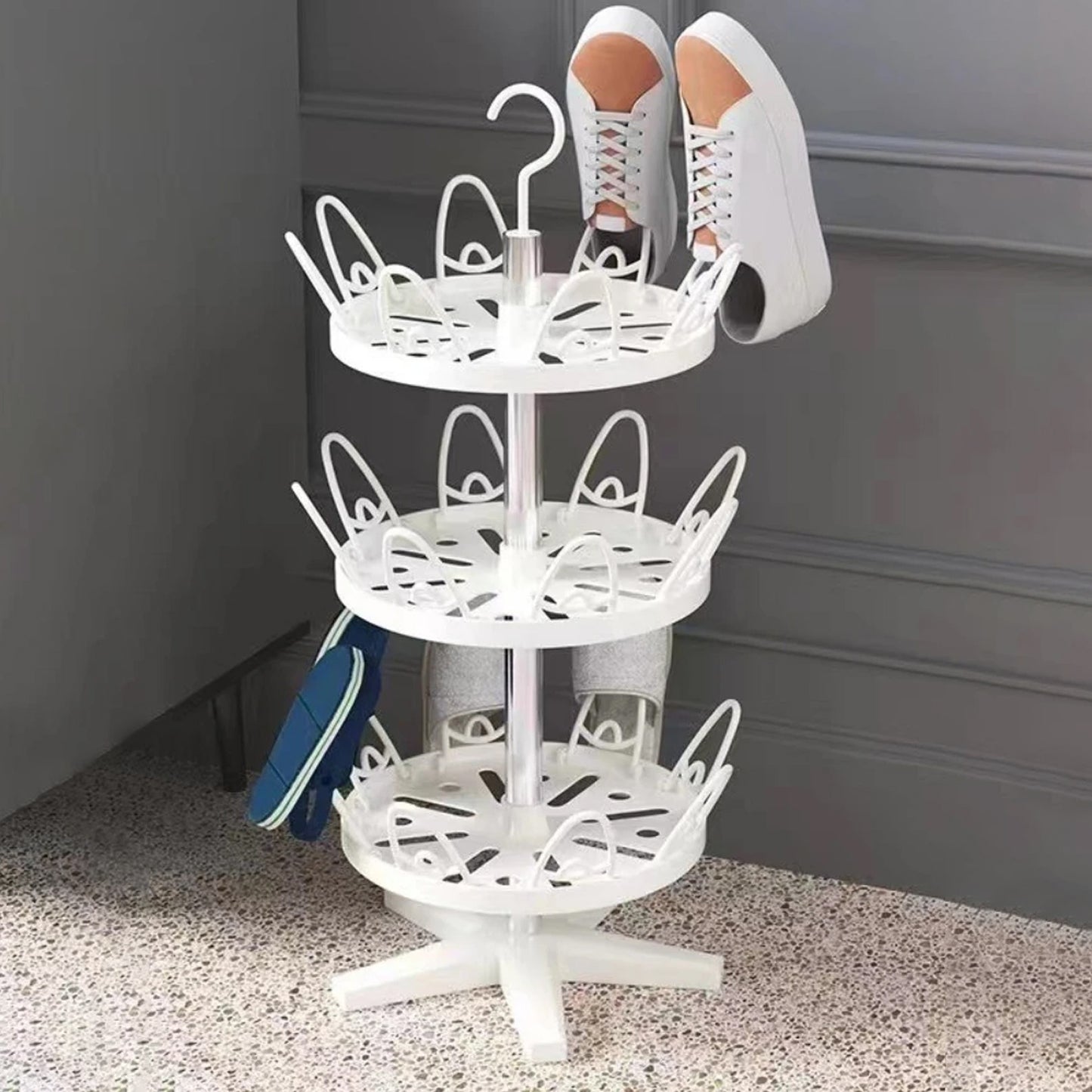 Rotating Shoe Rack 3 Layer 3 Tier Rotating Shoe Rack (1 Pc) - Happy Price - Image 4