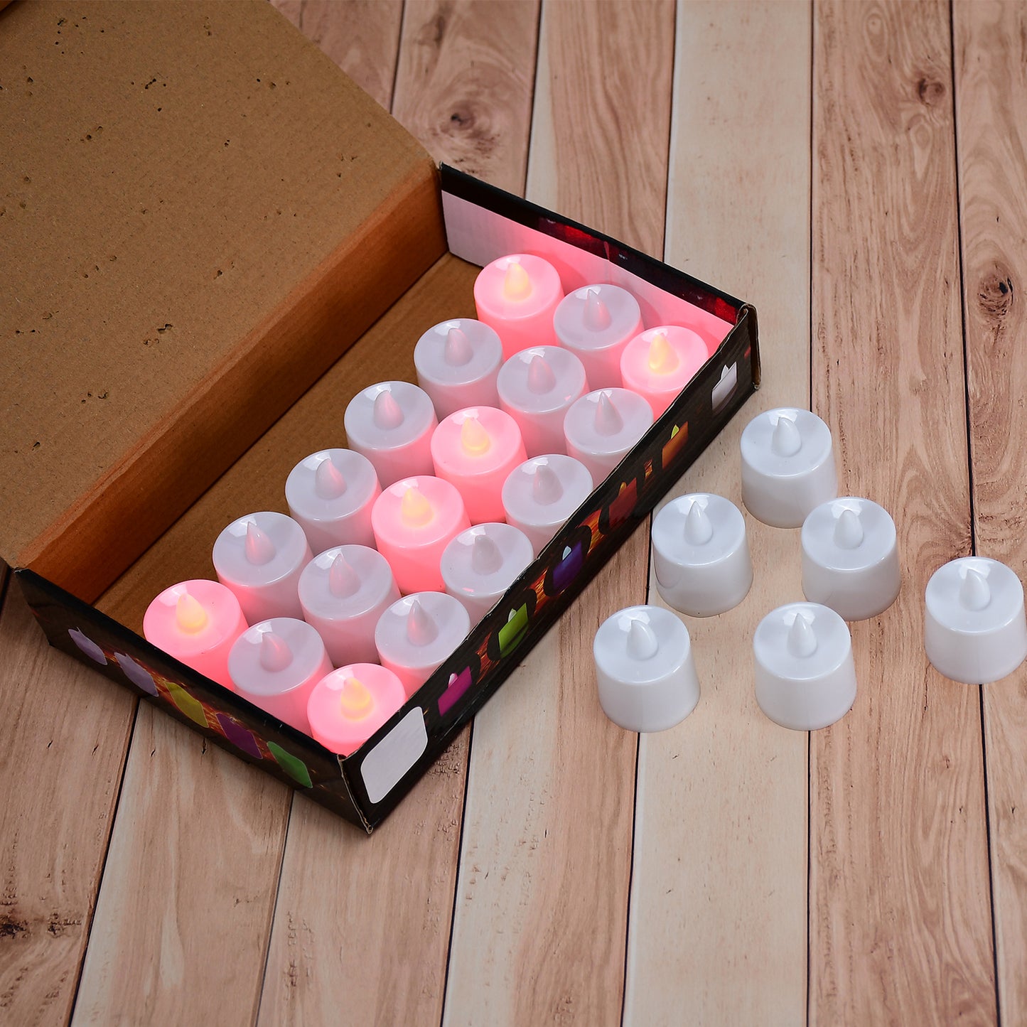 Red Flameless Led Tealights Smokeless Plastic Decorative Candles - Led Tea Light Candle For Home Decoration (Pack Of 24) - Happy Price - Image 4
