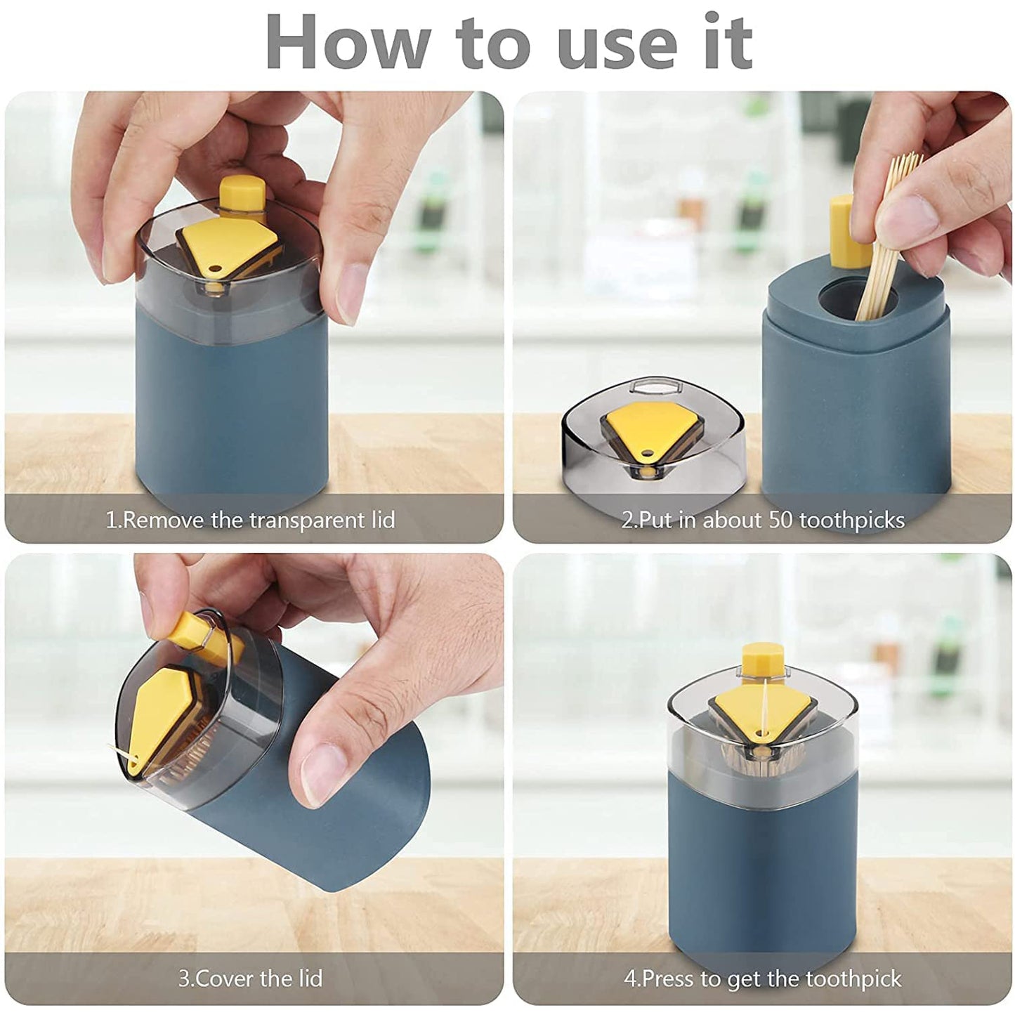 Toothpick Holder Dispenser Pop-up Automatic Toothpick Dispenser For Kitchen Restaurant Thickening Toothpicks Container Pocket Novelty Safe Container Toothpick Storage Box. - Happy Price - Image 4