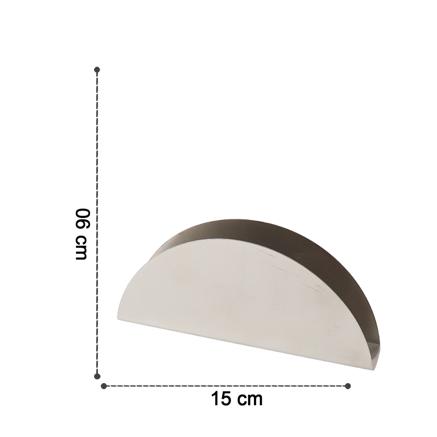Stainless Steel Half Moon Napkin Holder Stand (1 Pc) - Modern Tabletop Tissue Dispenser