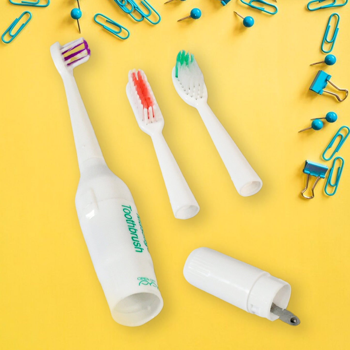 Electric Toothbrush For Adults And Teens Electric Toothbrush Battery Operated Deep Cleansing Toothbrush With Extra Brush Heads (Battery Not Included) - Happy Price - Image 3