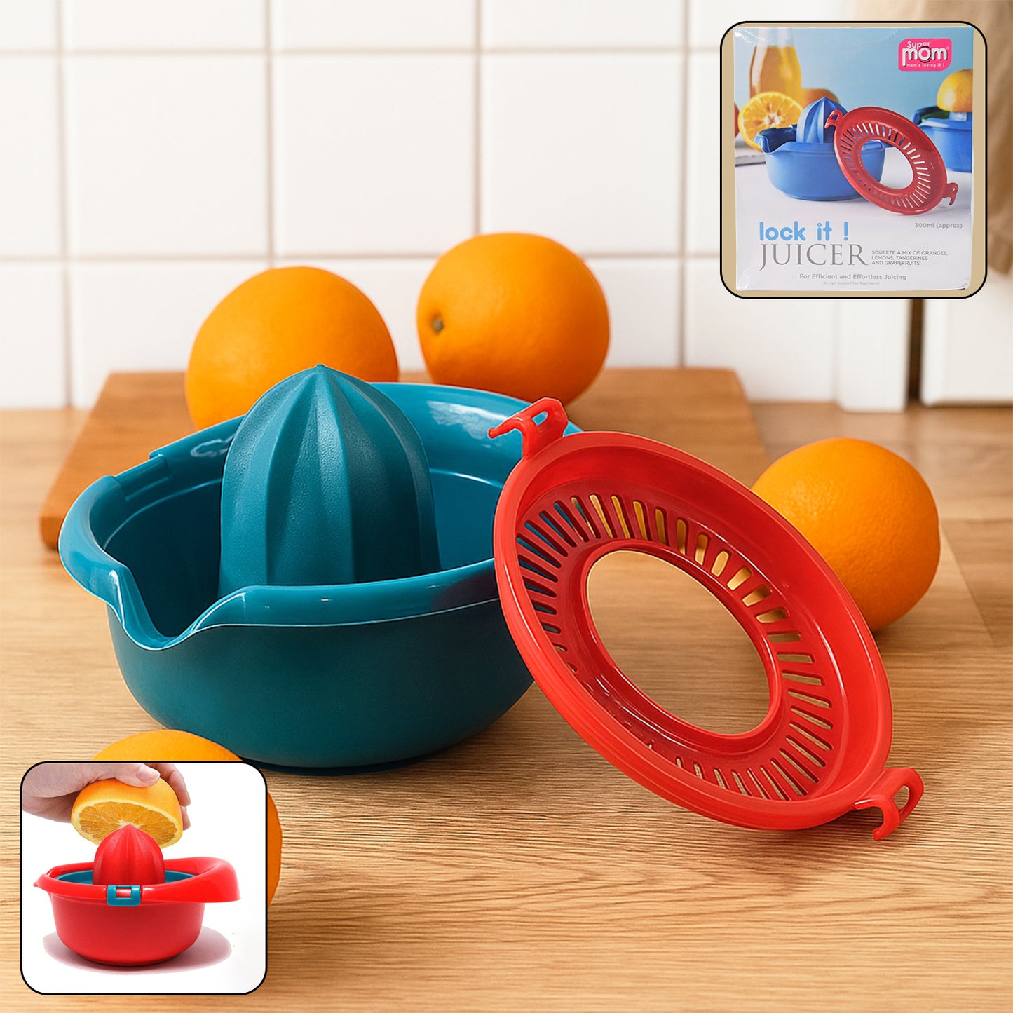 Premium Manual Citrus Juicer with Lock System - 1 Pc Hand Press for Oranges, Lemons - Happy Price - Image 2