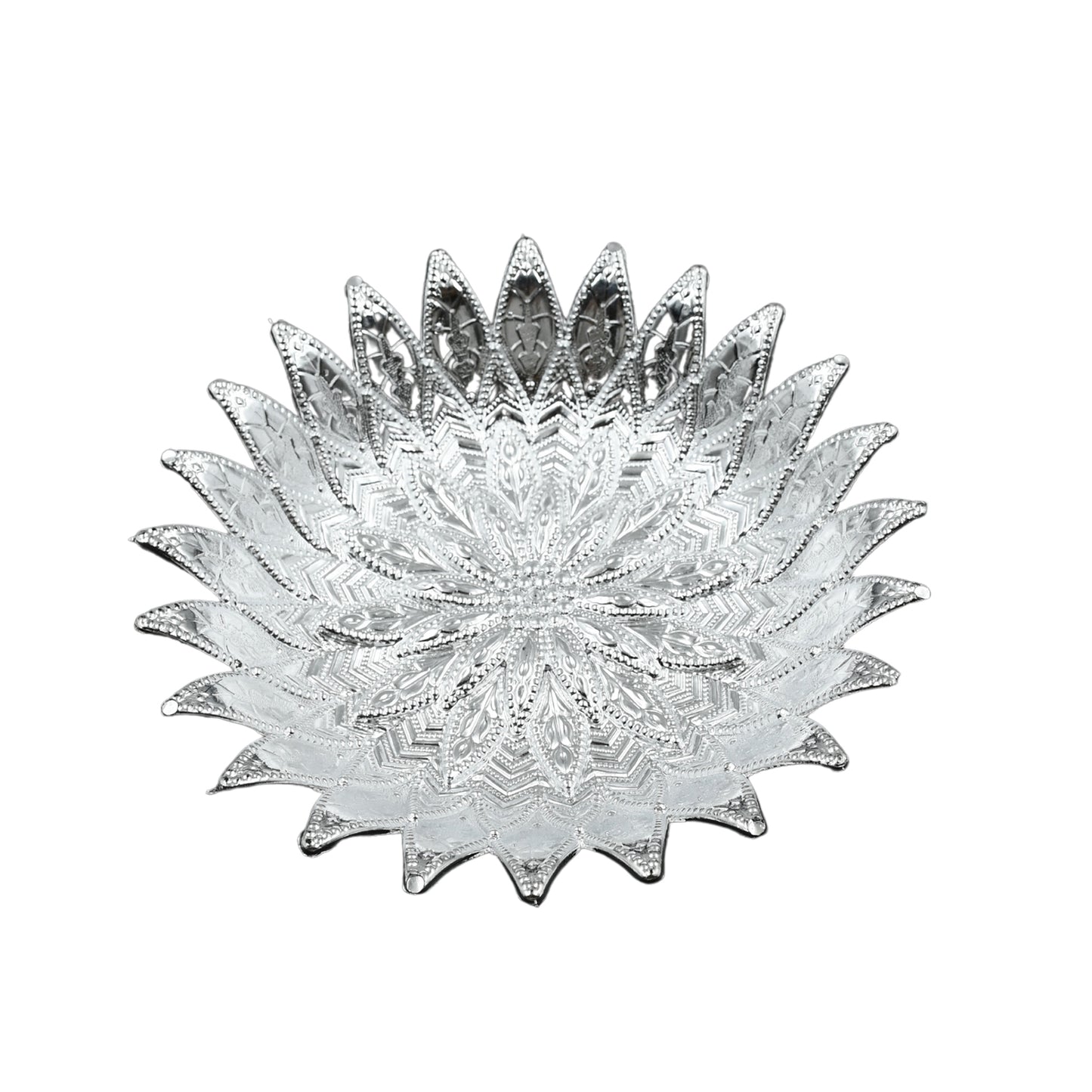 5480  Traditional Design Serving Tray Plastic Silver Finish Serving Tray Multipurpose Tray Decorative Tray Mukhwas Serving Tray (1 Pc ) - Happy Price - Image 2