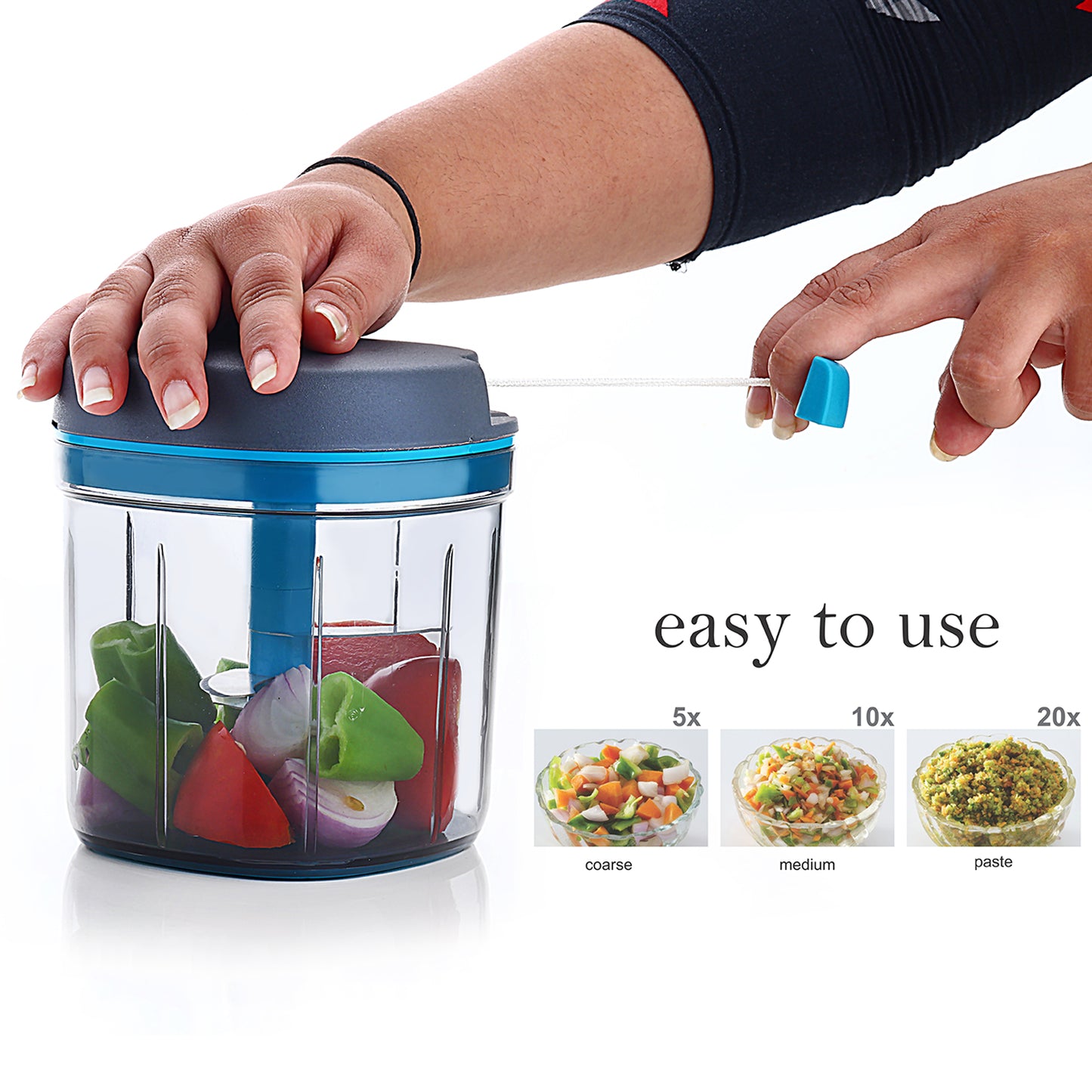 Ganesh Master Chopper With 5 Stainless Steel Blades Xl Large Jumbo Chopper (900 Ml) - Happy Price - Image 5