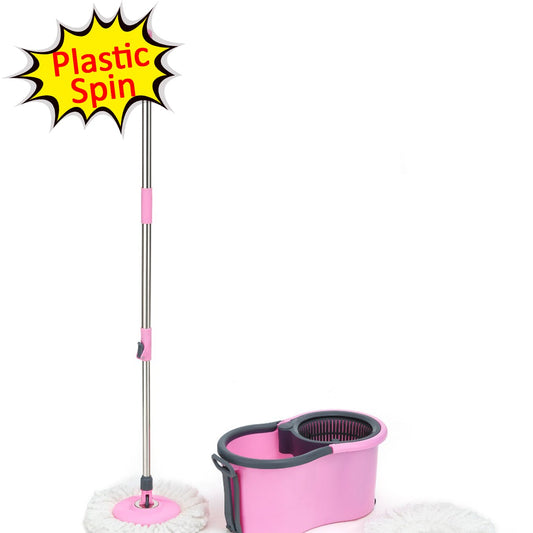 Quick Spin Mop Plastic Spin Bucket Floor Cleaning Easy Wheels  Big Bucket Floor Cleaning Mop With Bucket - Happy Price - Image 1