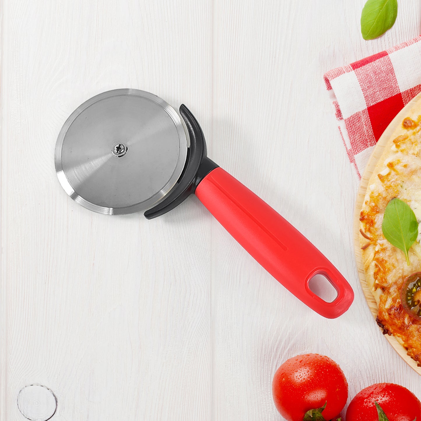 Apex Premium Stainless Steel Pizza Cutter (1 Pc  Mix Color) - Happy Price - Image 2