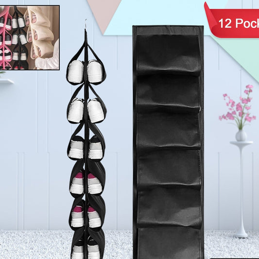 12 Grids Hanging Storage Bag (1 Pc  12 Pocket  Mix Color) - Happy Price - Image 1