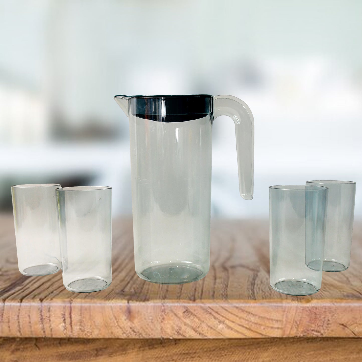 Apex Crystal Premium Jug With Lid  4 Pcs Glass (1500 Ml  300 Ml Approx  5 Pcs Set) - Happy Price - Image 5