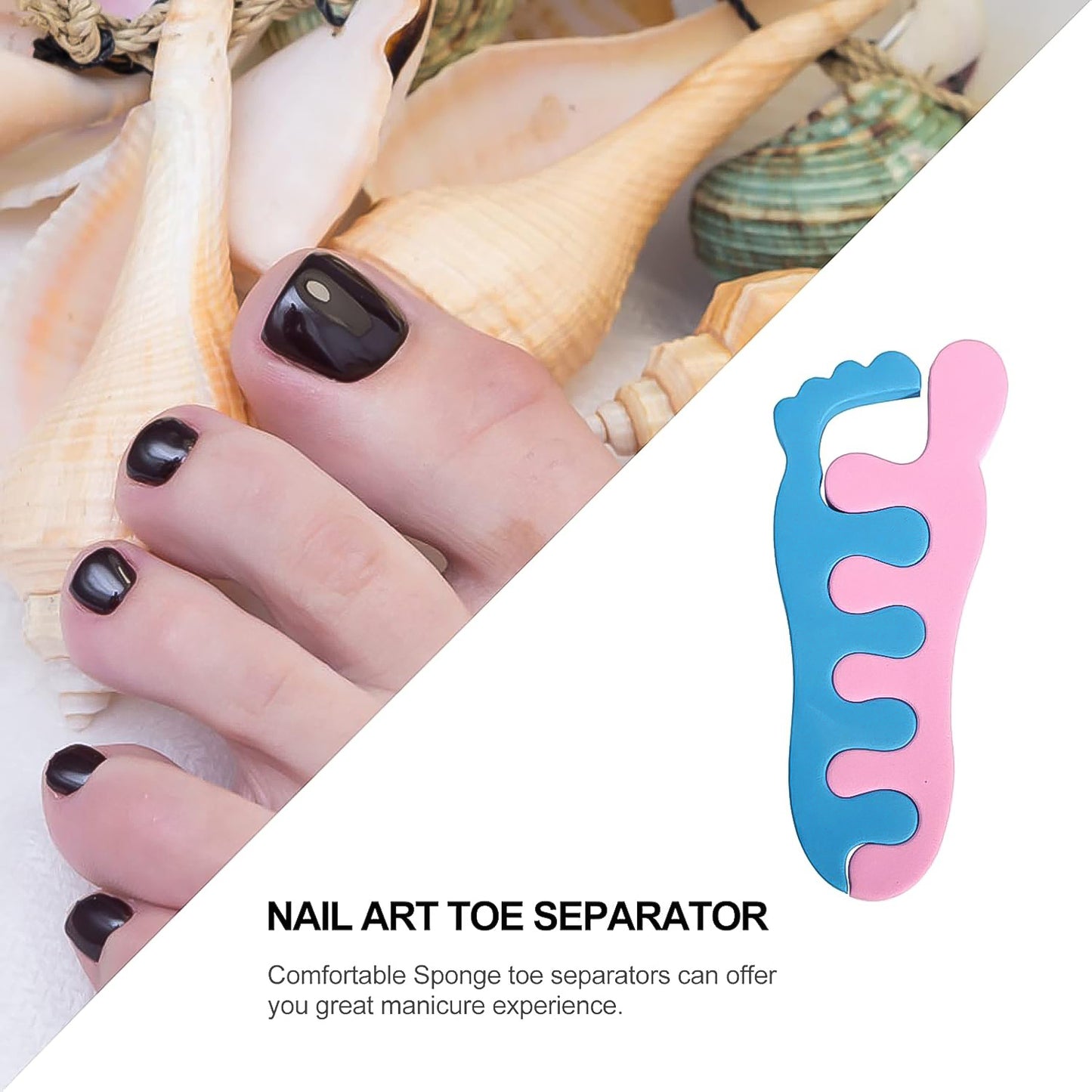 Soft Sponge Toe Separators for Pedicure & Nail Art - 1 Pair