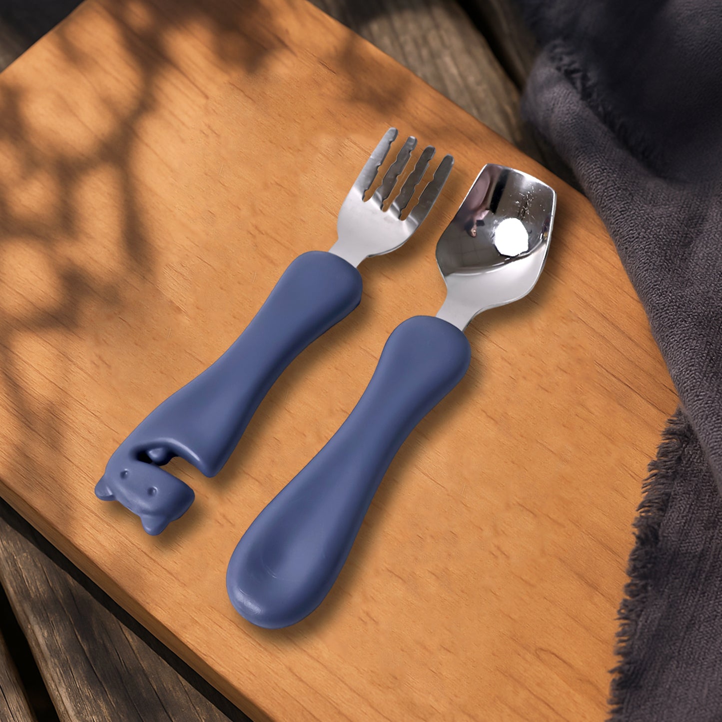Supermom Foodie Stainless Steel Spoon  Fork (2 Pc Set) - Happy Price - Image 6